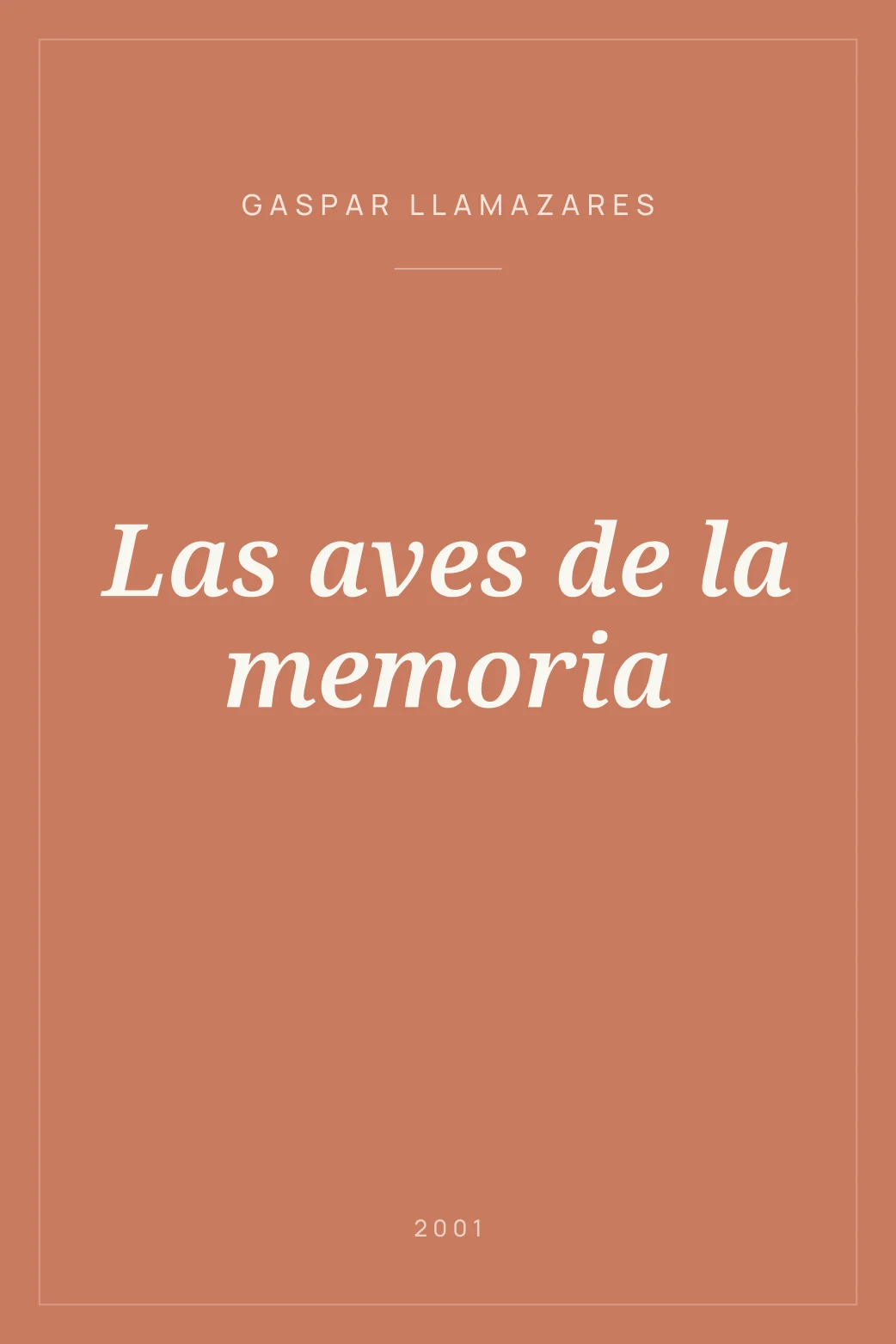 Portada de Las aves de la memoria