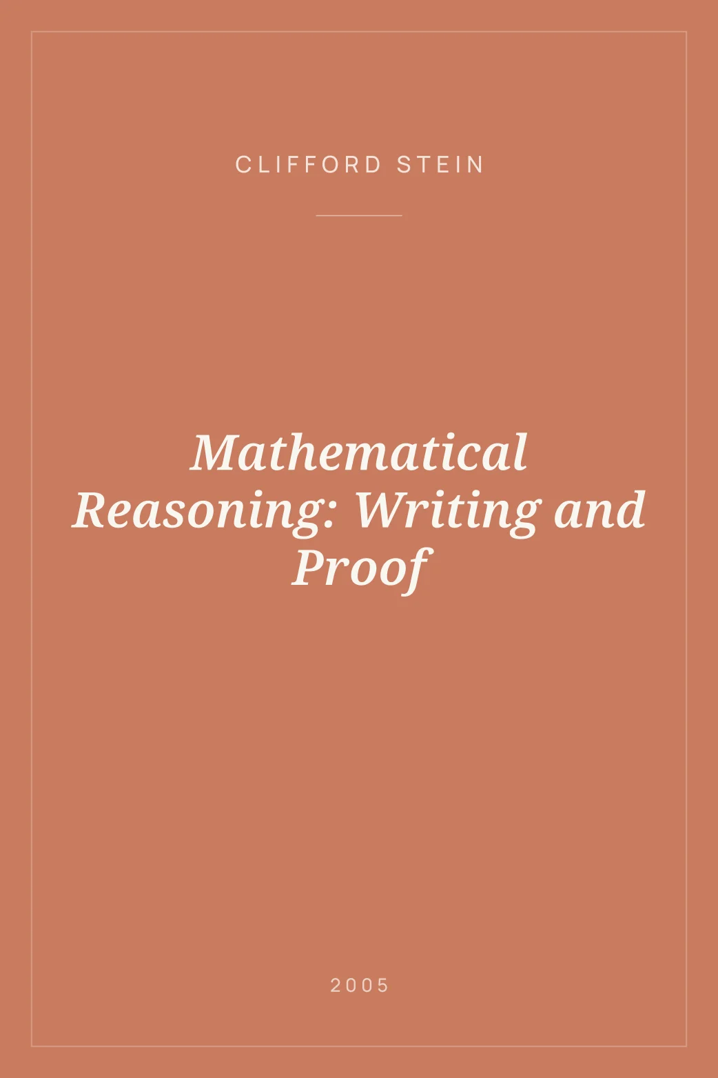 Portada de Mathematical Reasoning: Writing and Proof