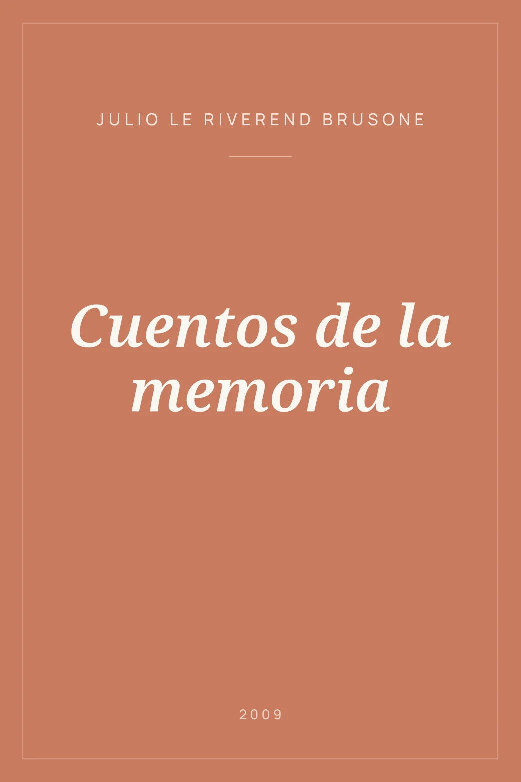 Portada de Cuentos de la memoria
