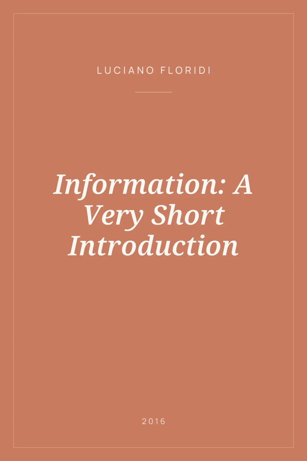 Portada de Information: A Very Short Introduction