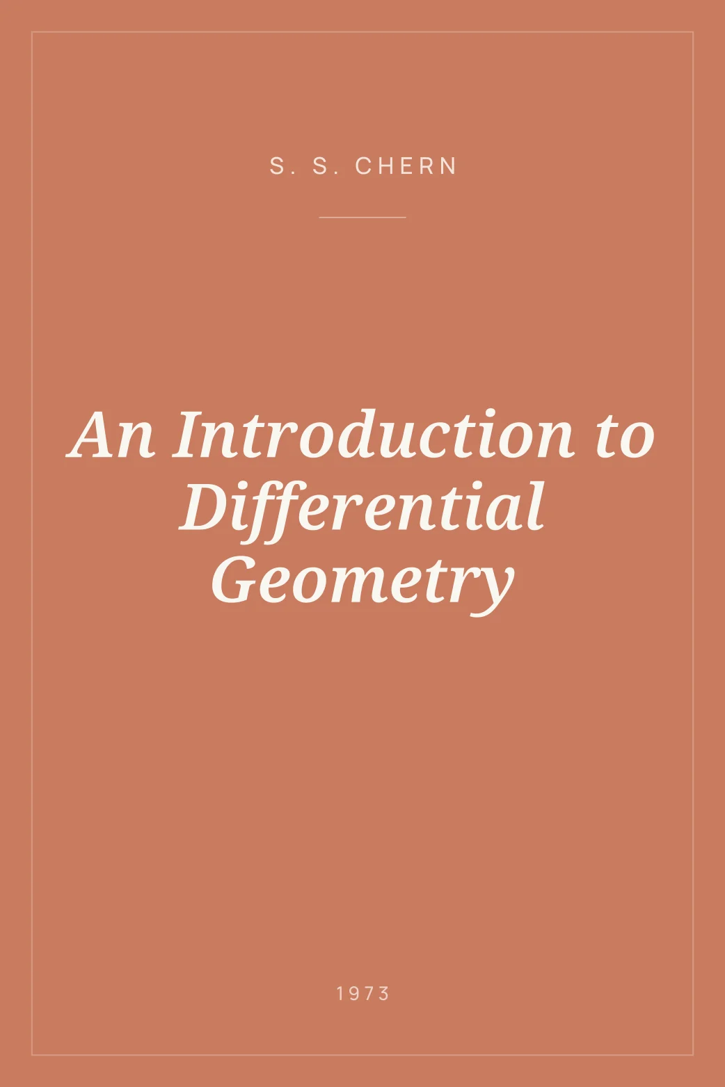 Portada de An Introduction to Differential Geometry