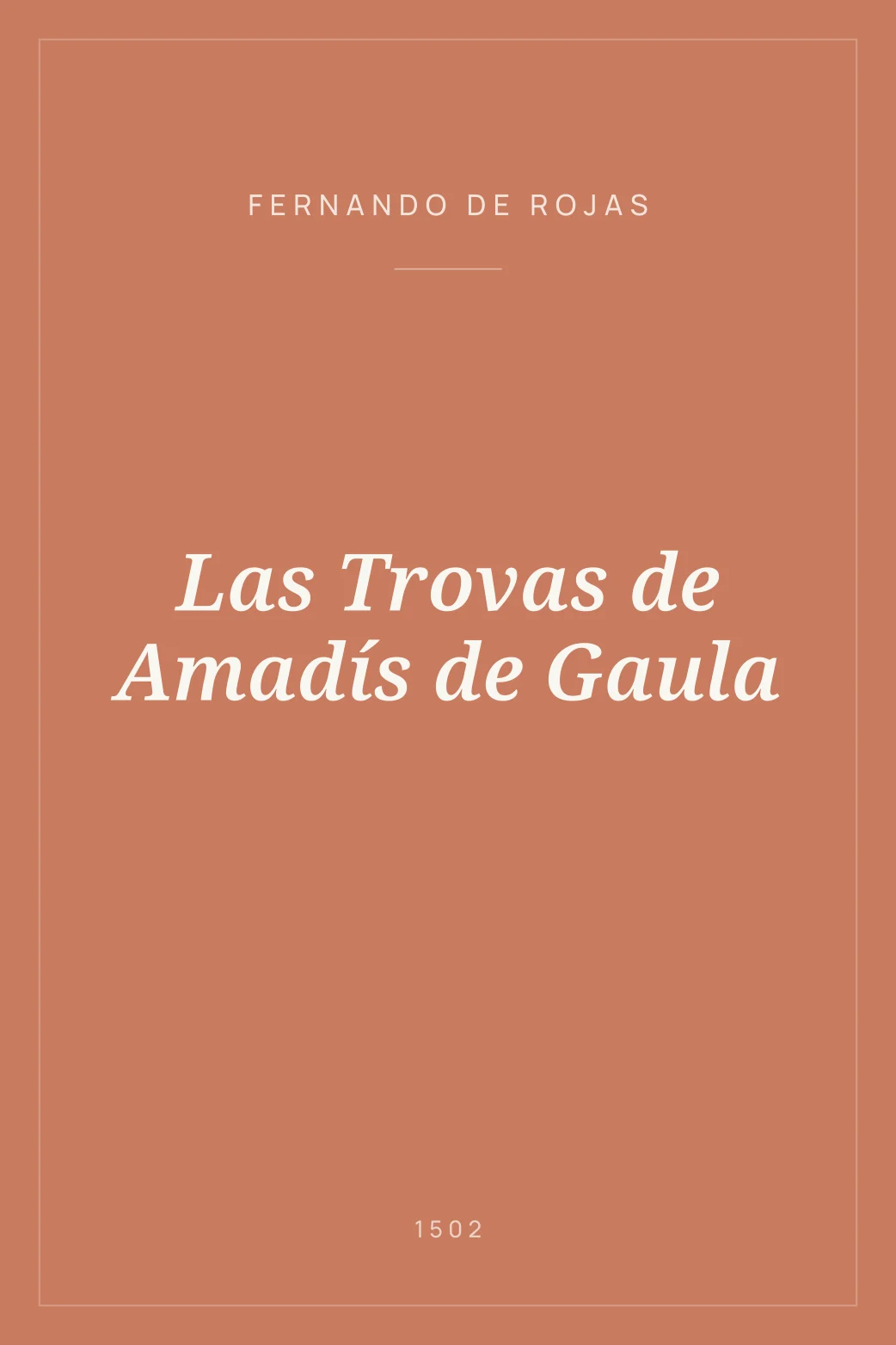 Portada de Las Trovas de Amadís de Gaula