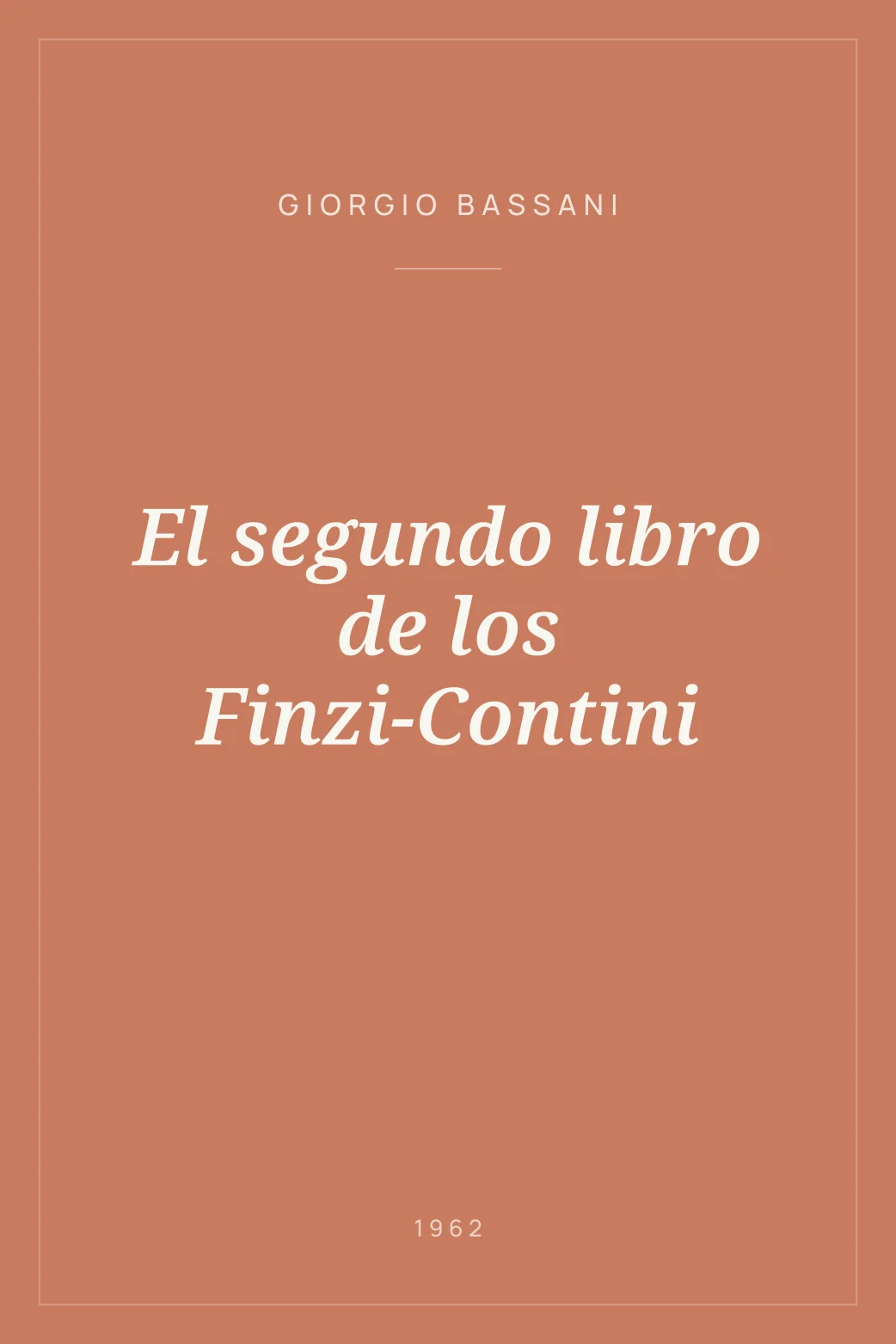 Portada de El segundo libro de los Finzi-Contini