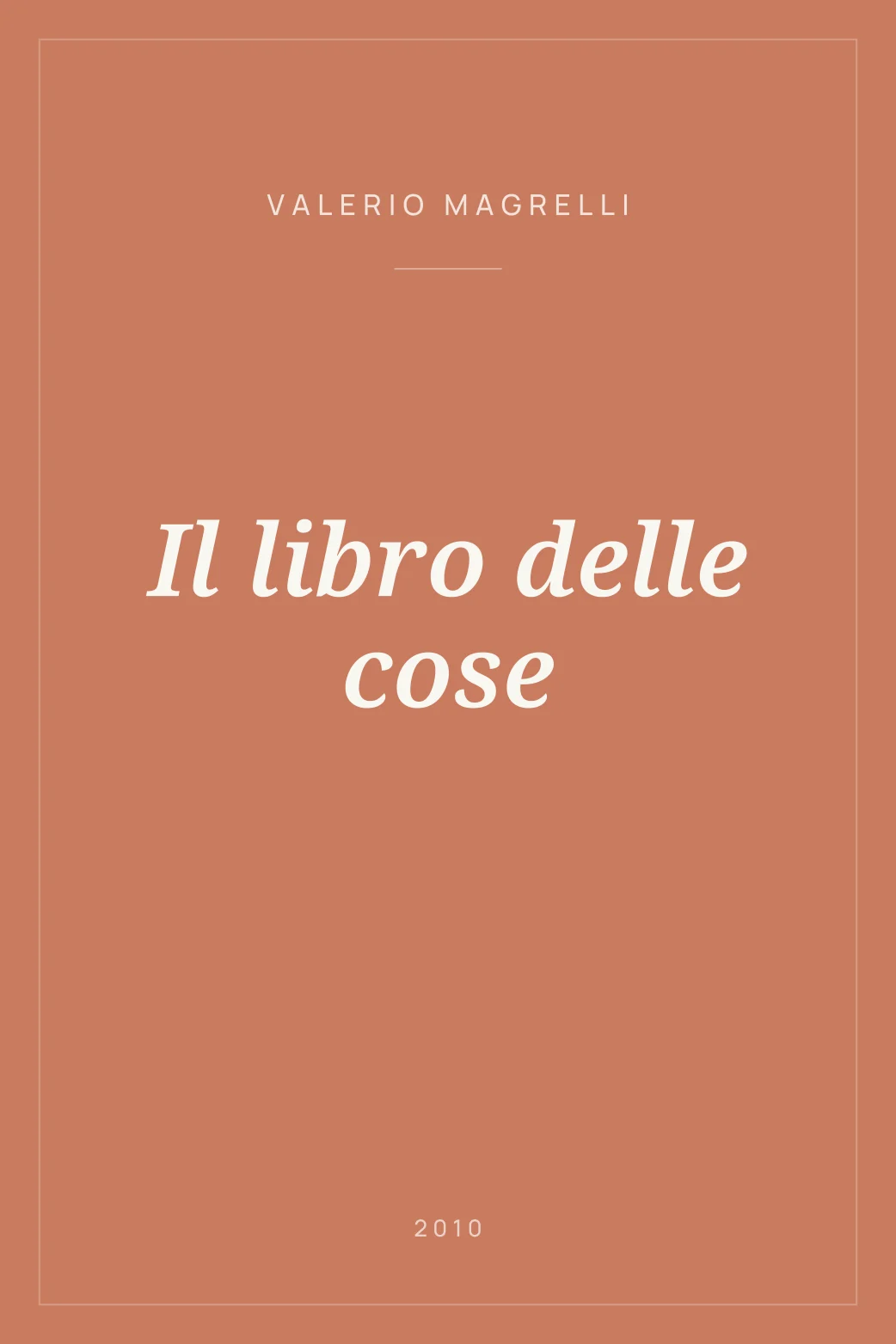 Portada de Il libro delle cose
