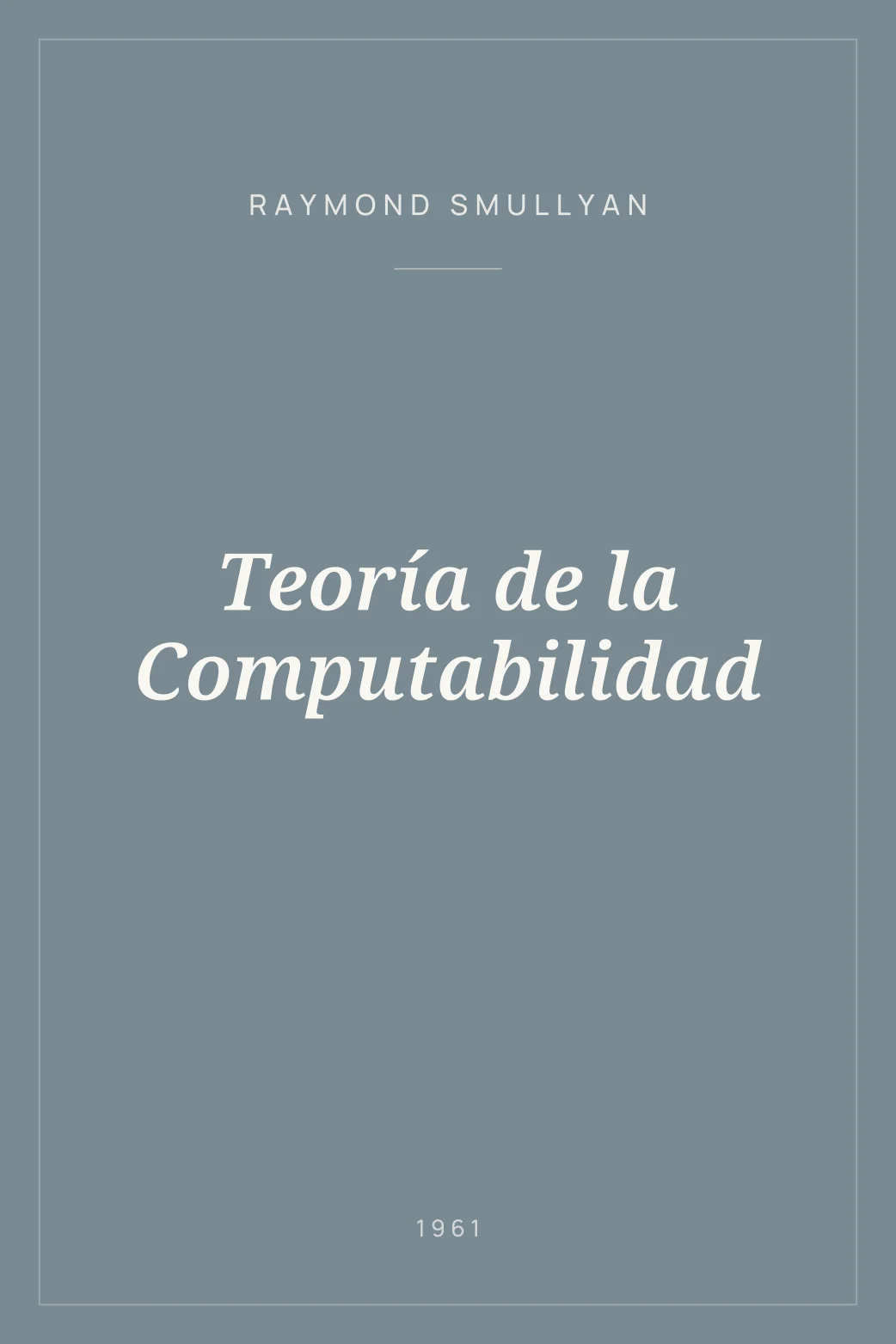 Portada de Teoría de la Computabilidad
