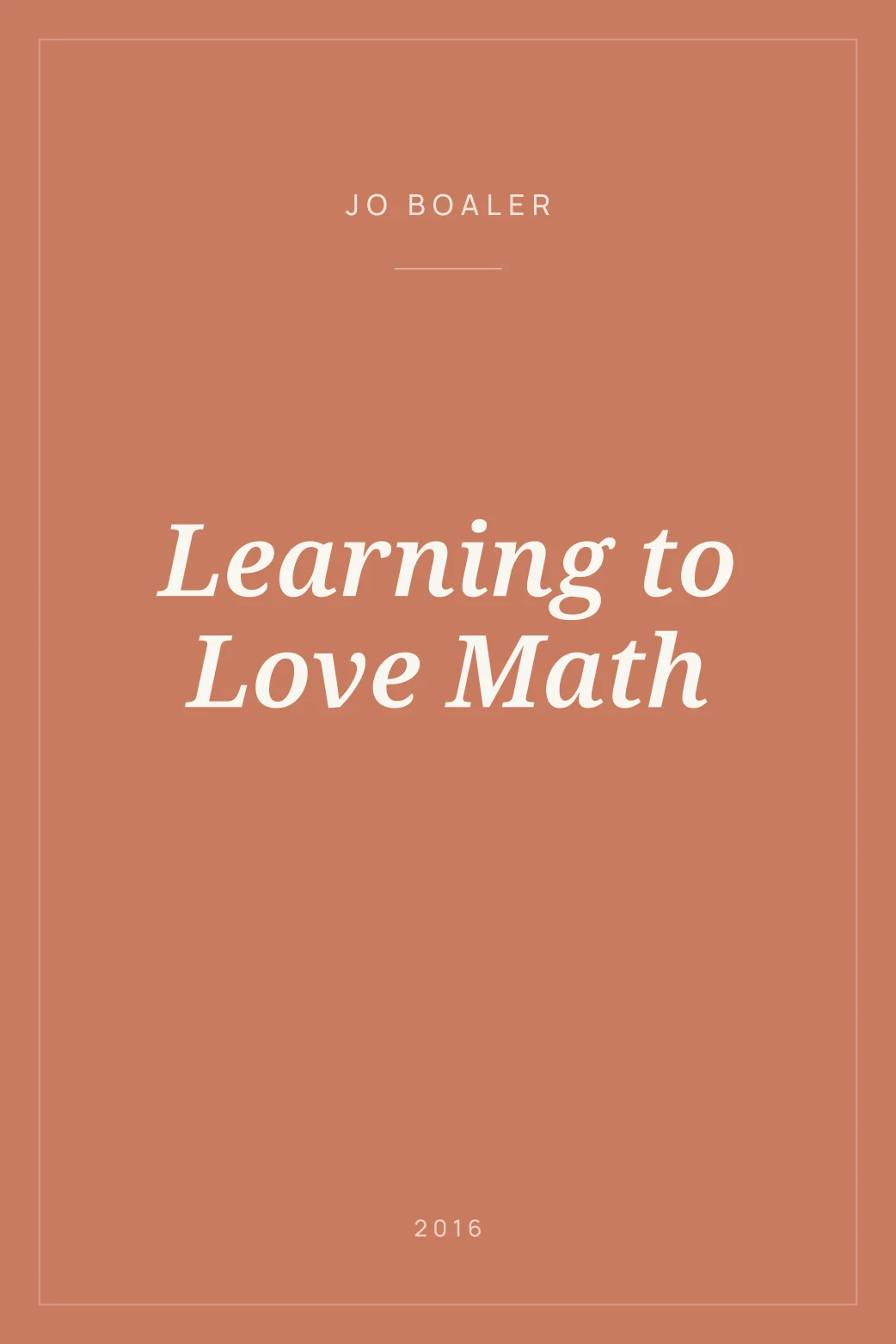 Portada de Learning to Love Math