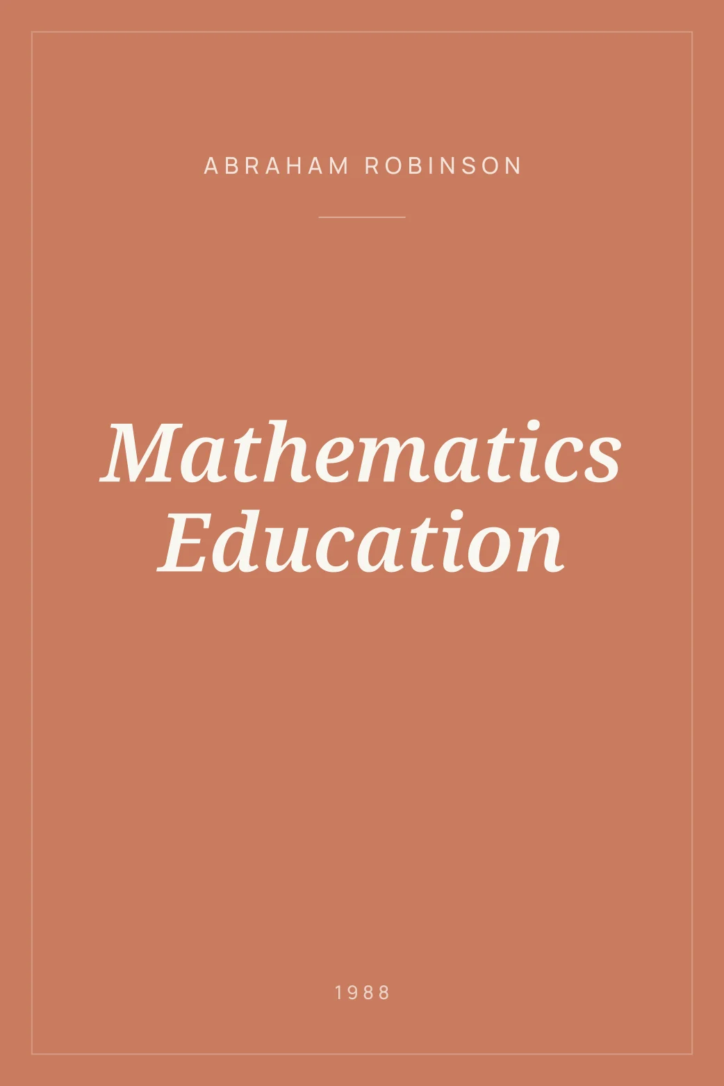 Portada de Mathematics Education