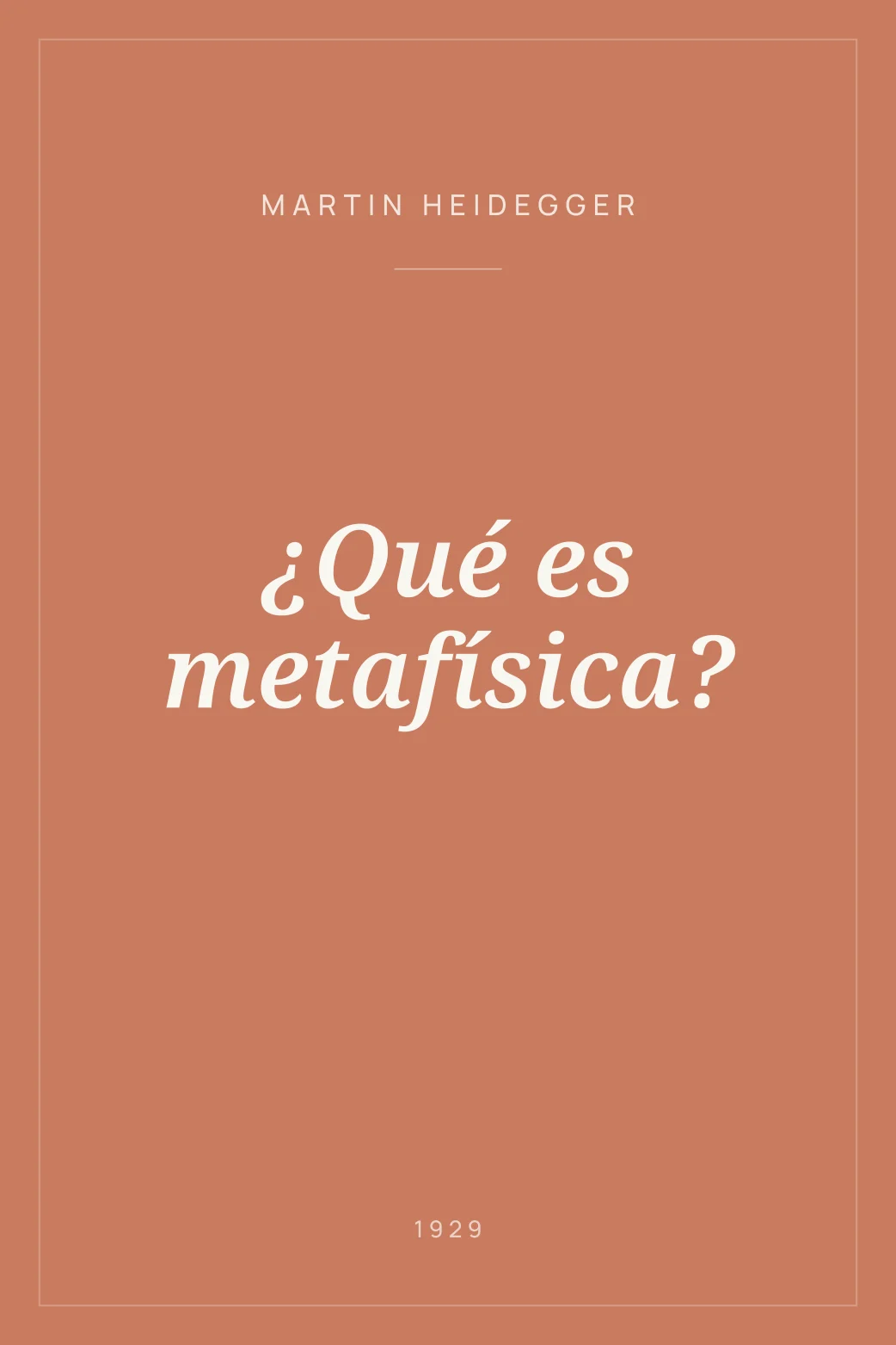 Portada de ¿Qué es metafísica?