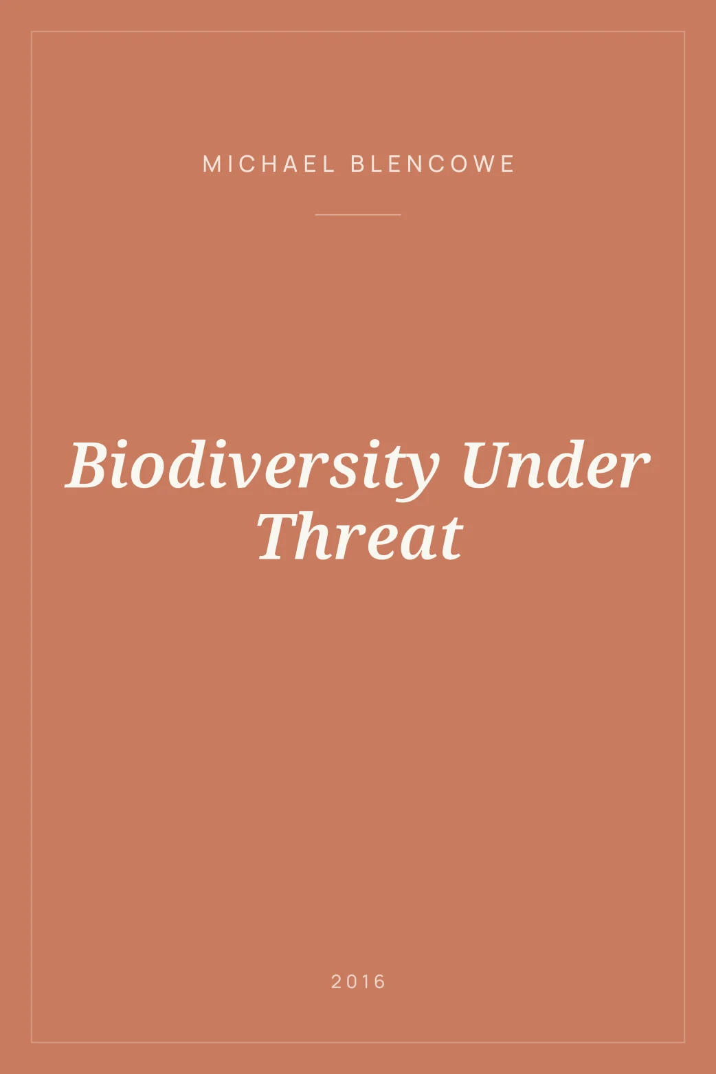 Portada de Biodiversity Under Threat