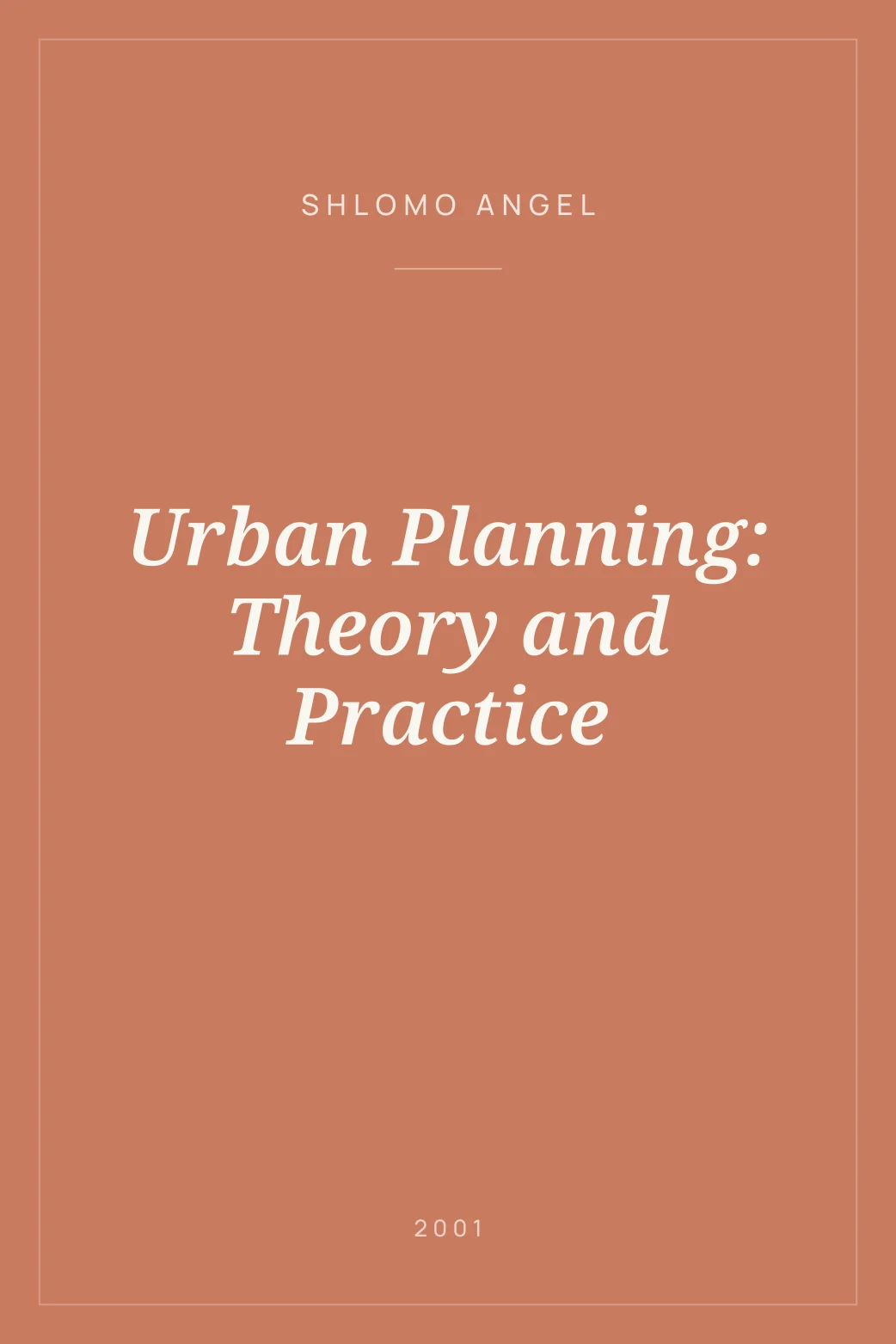 Portada de Urban Planning: Theory and Practice