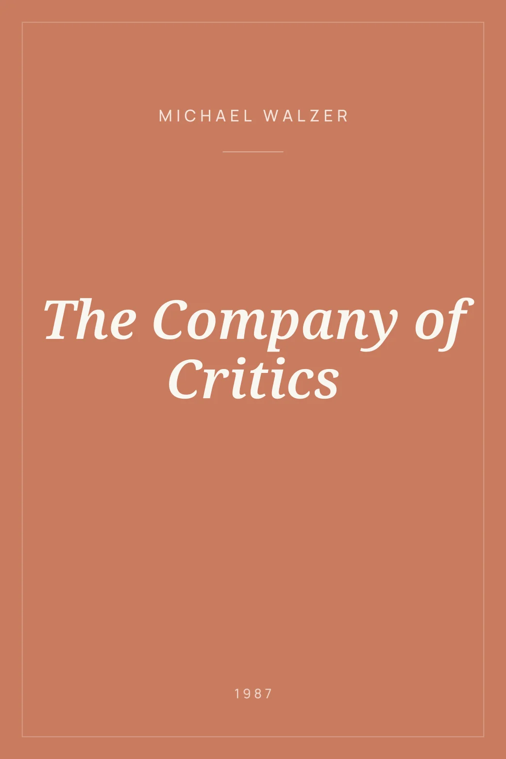 Portada de The Company of Critics