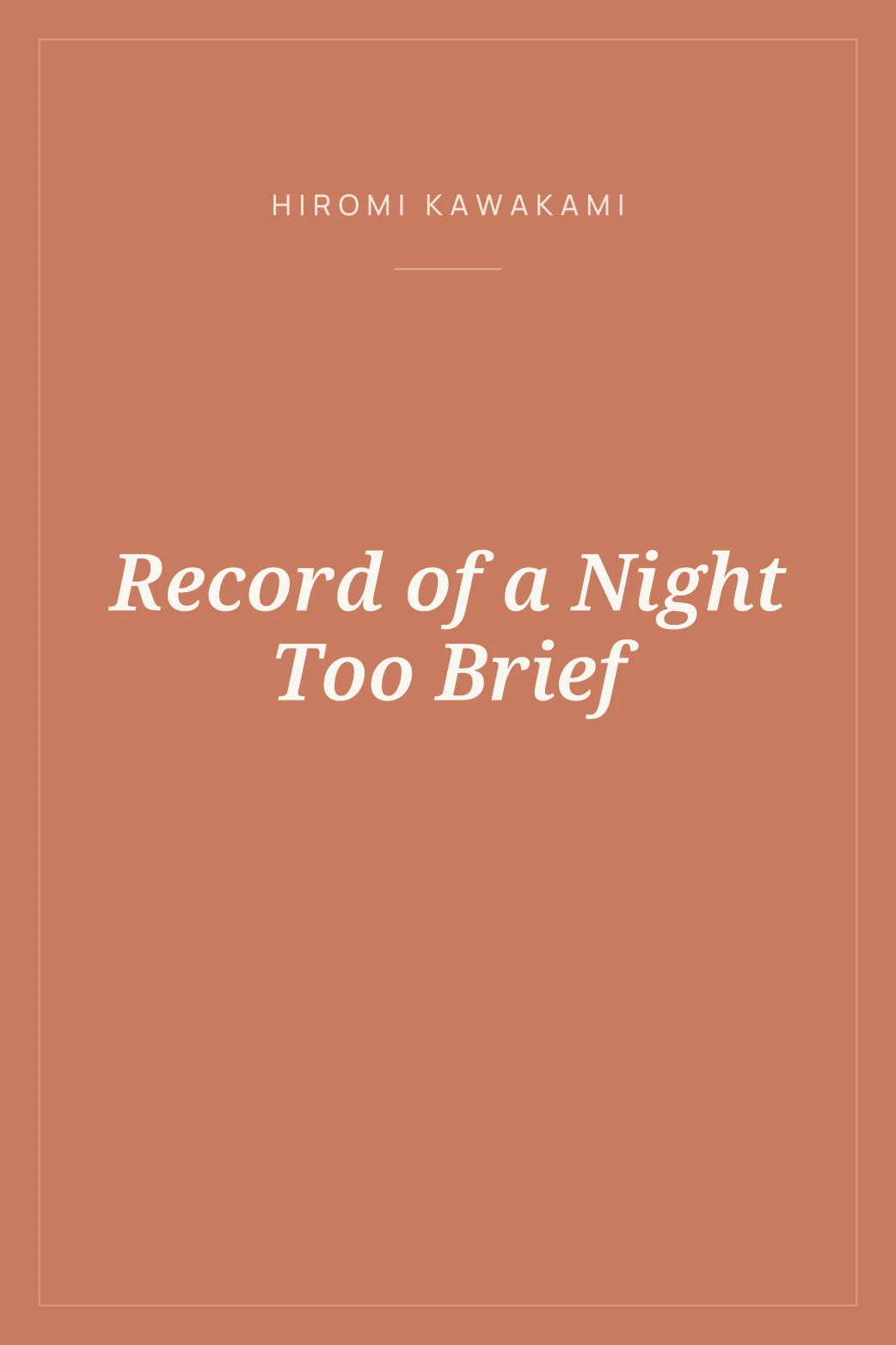 Portada de Record of a Night Too Brief