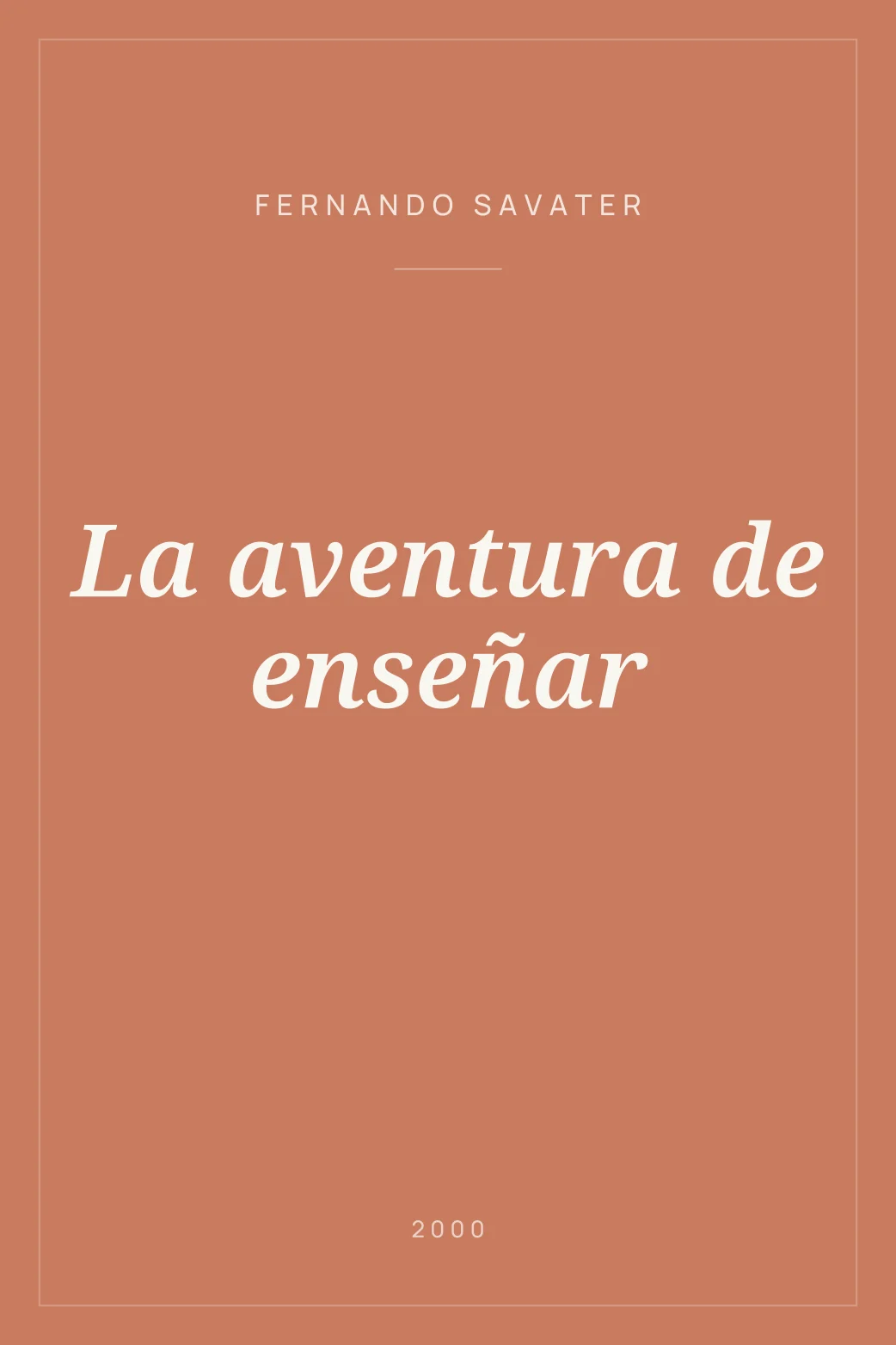 Portada de La aventura de enseñar