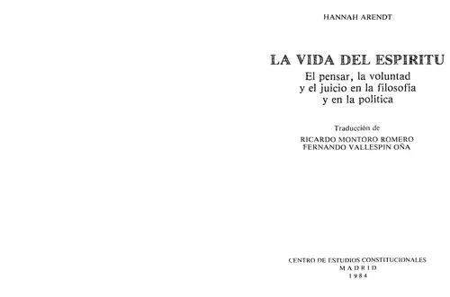 Portada de La vida del espíritu