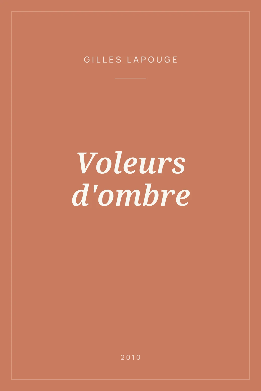 Portada de Voleurs d'ombre