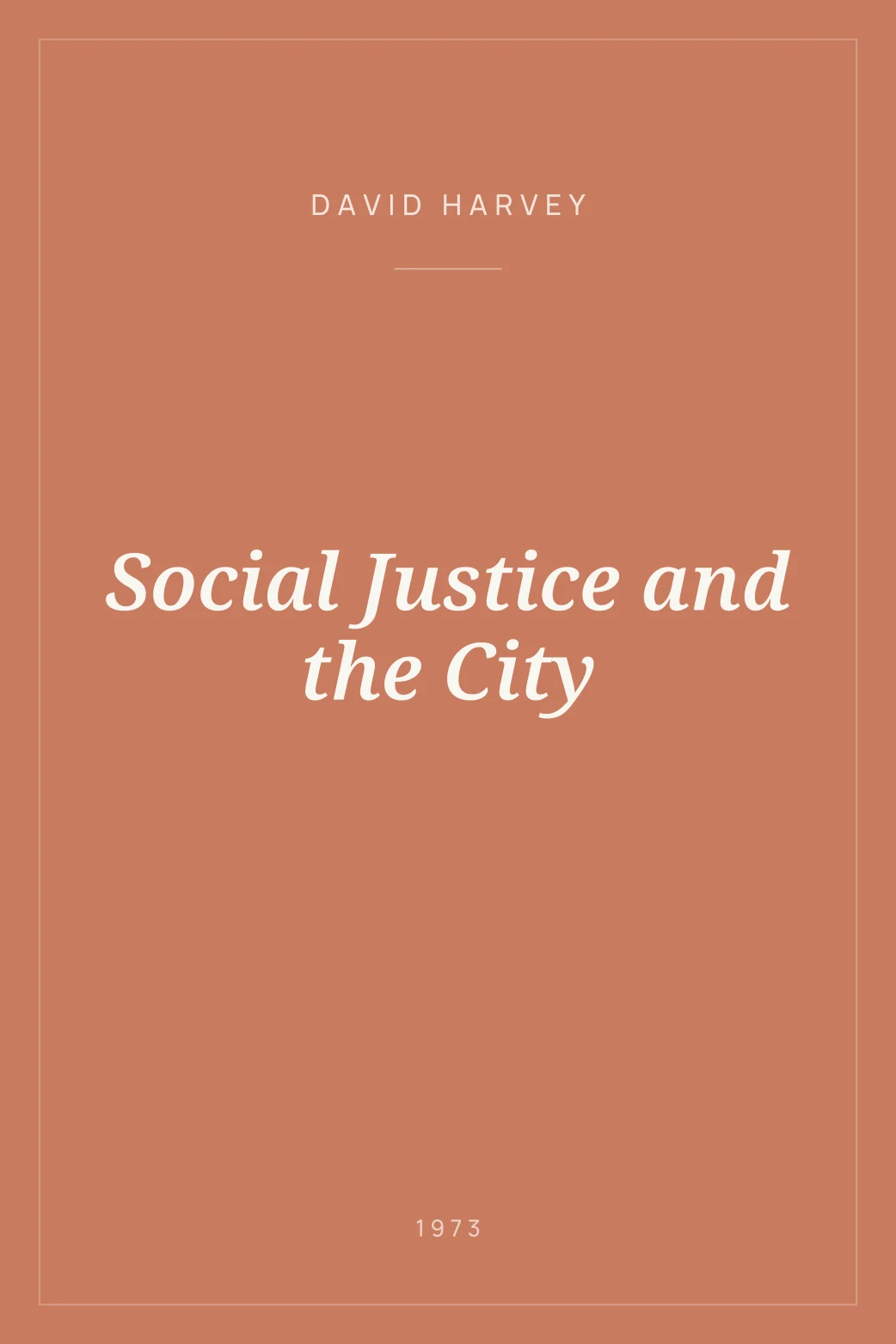 Portada de Social Justice and the City