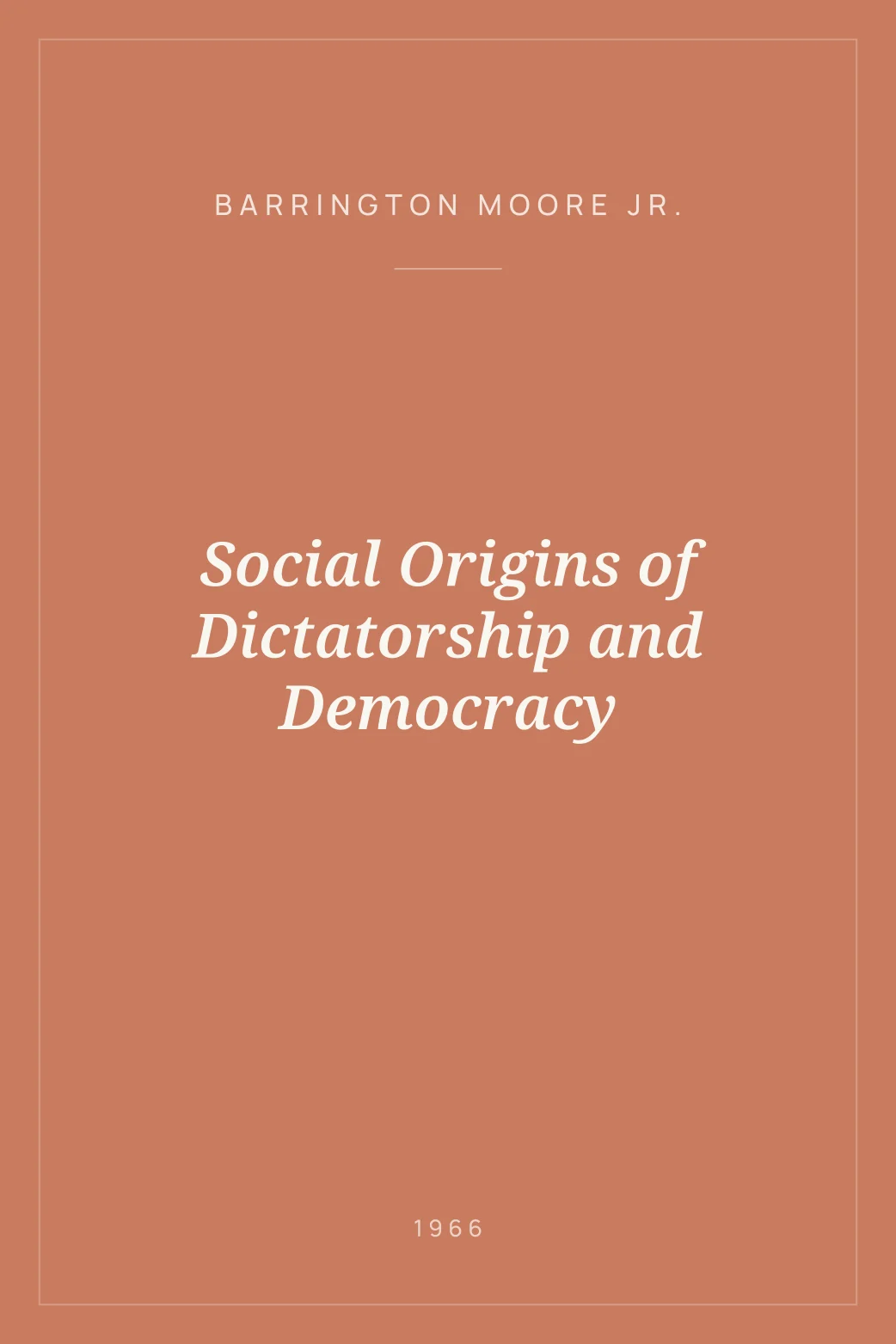 Portada de Social Origins of Dictatorship and Democracy