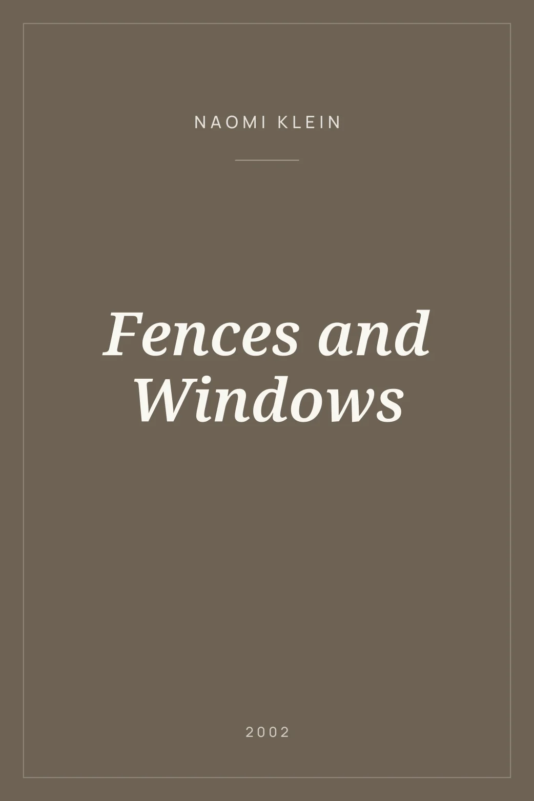 Portada de Fences and Windows