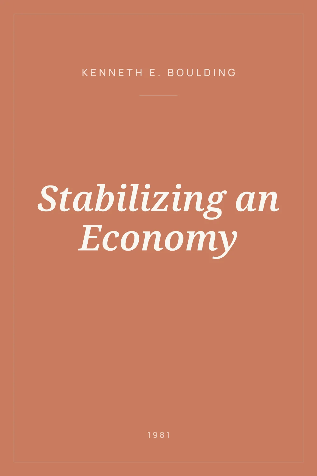 Portada de Stabilizing an Economy