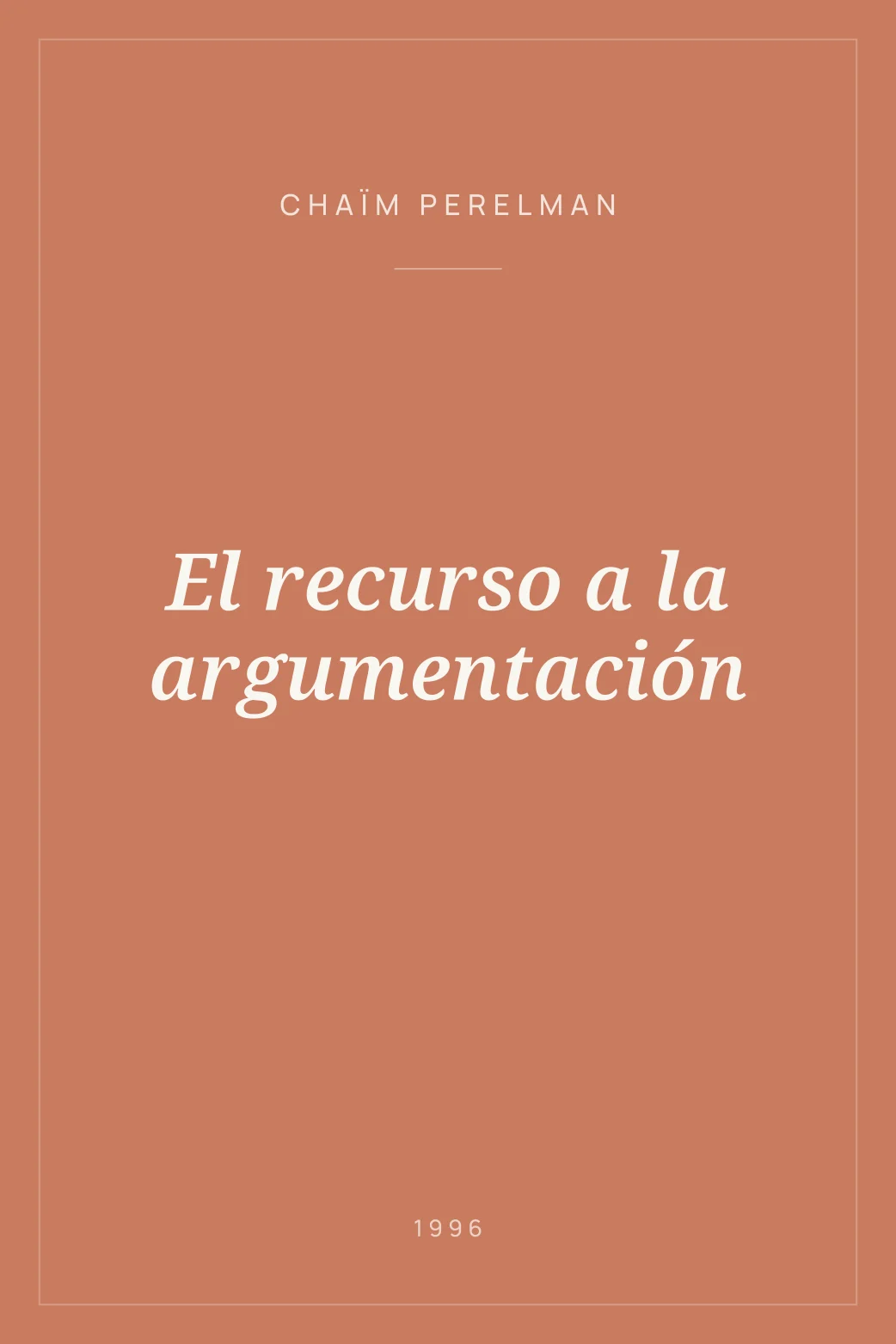 Portada de El recurso a la argumentación
