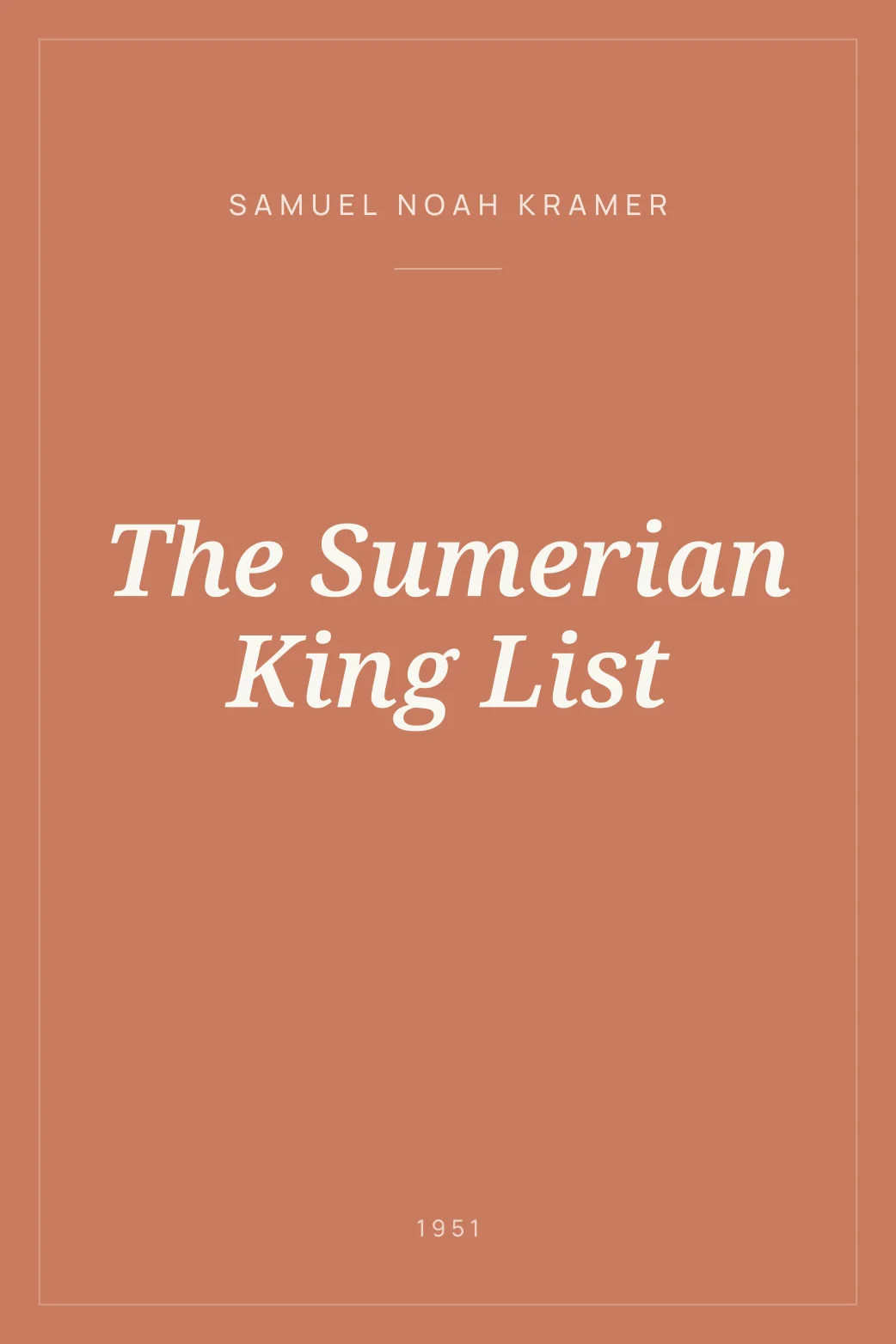 Portada de The Sumerian King List