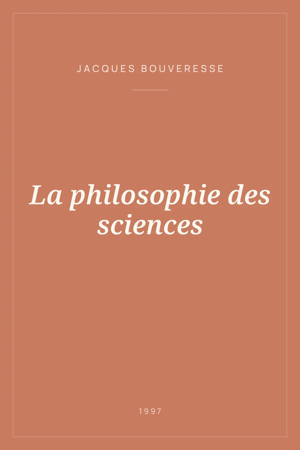 Portada de La philosophie des sciences