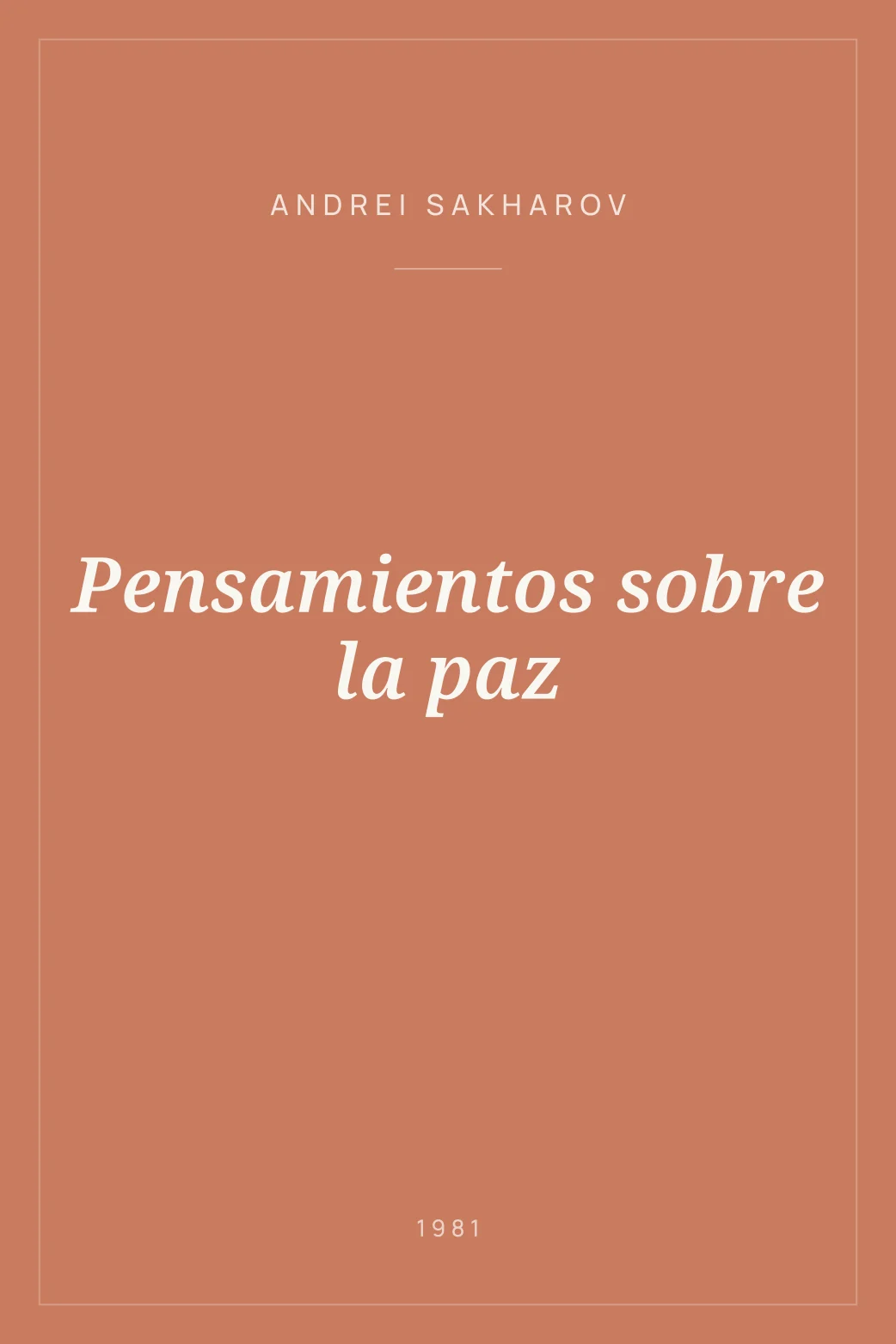 Portada de Pensamientos sobre la paz