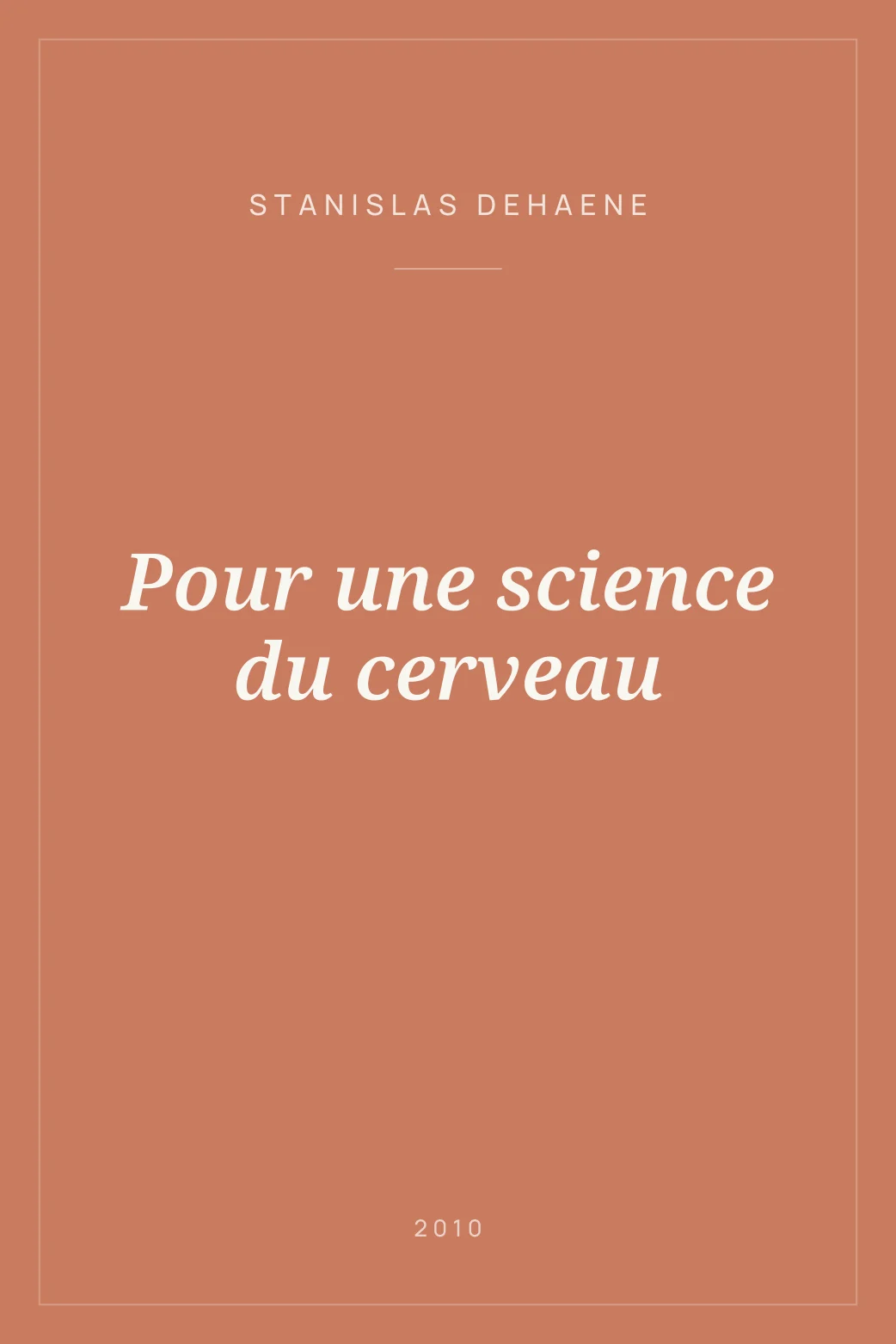 Portada de Pour une science du cerveau