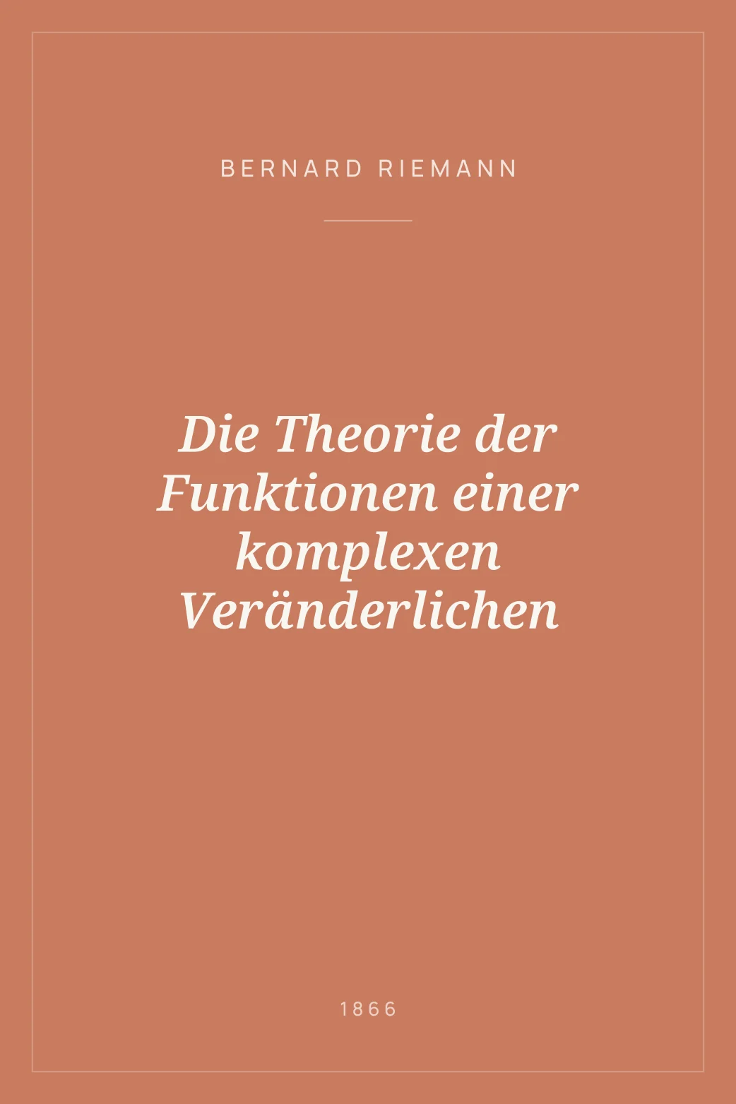Portada de Die Theorie der Funktionen einer komplexen Veränderlichen