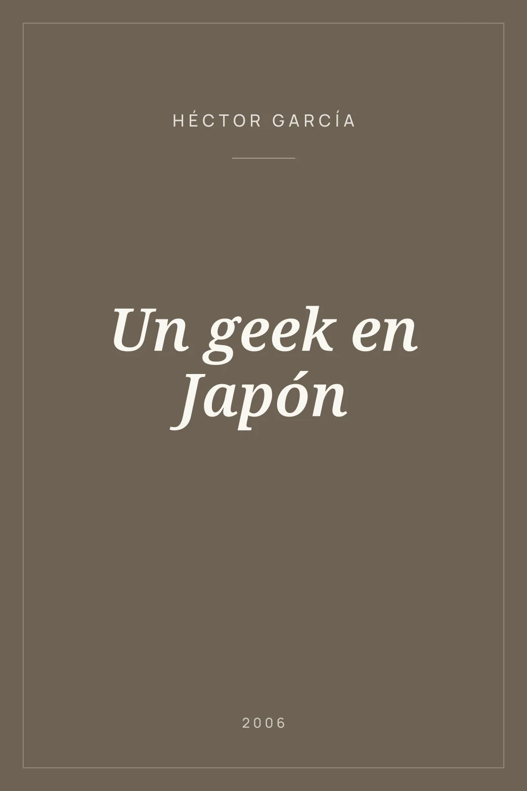 Portada de Un geek en Japón