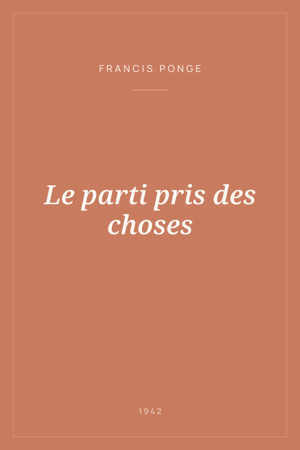 Portada de Le parti pris des choses