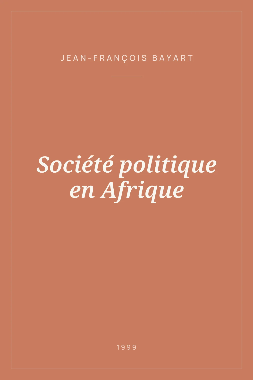 Portada de Société politique en Afrique