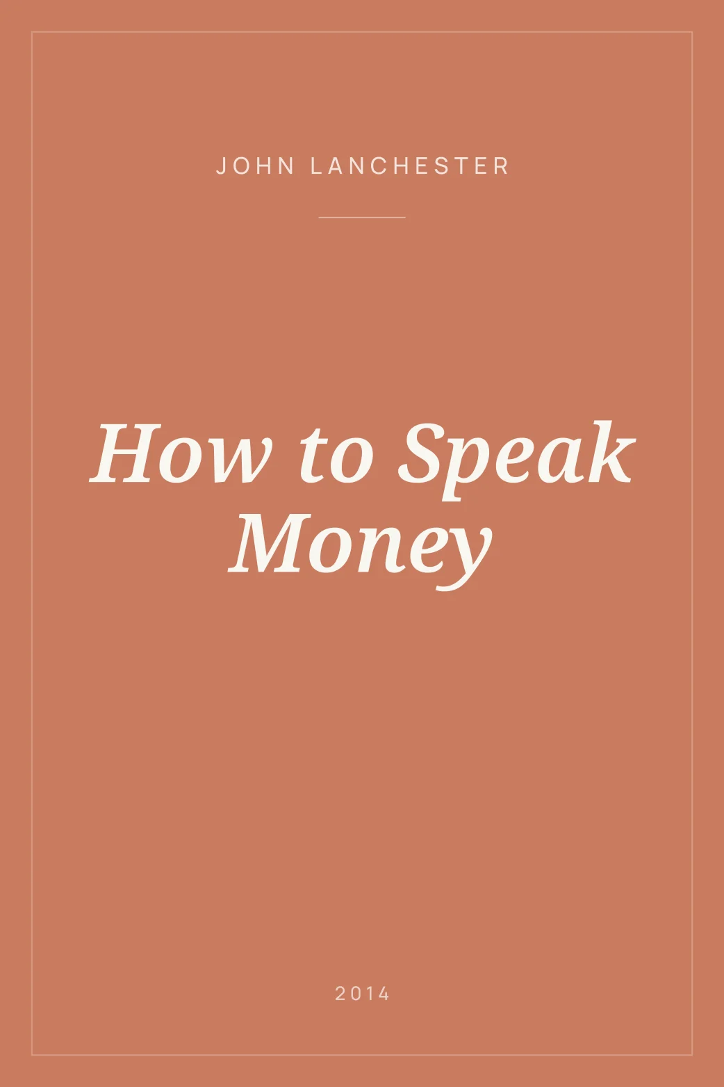 Portada de How to Speak Money