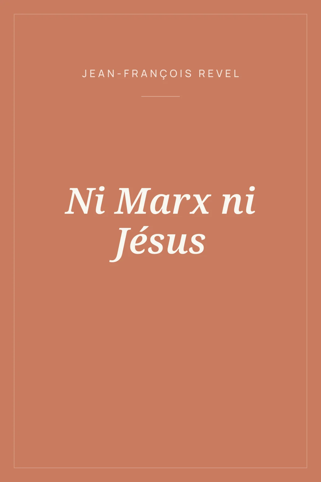 Portada de Ni Marx ni Jésus