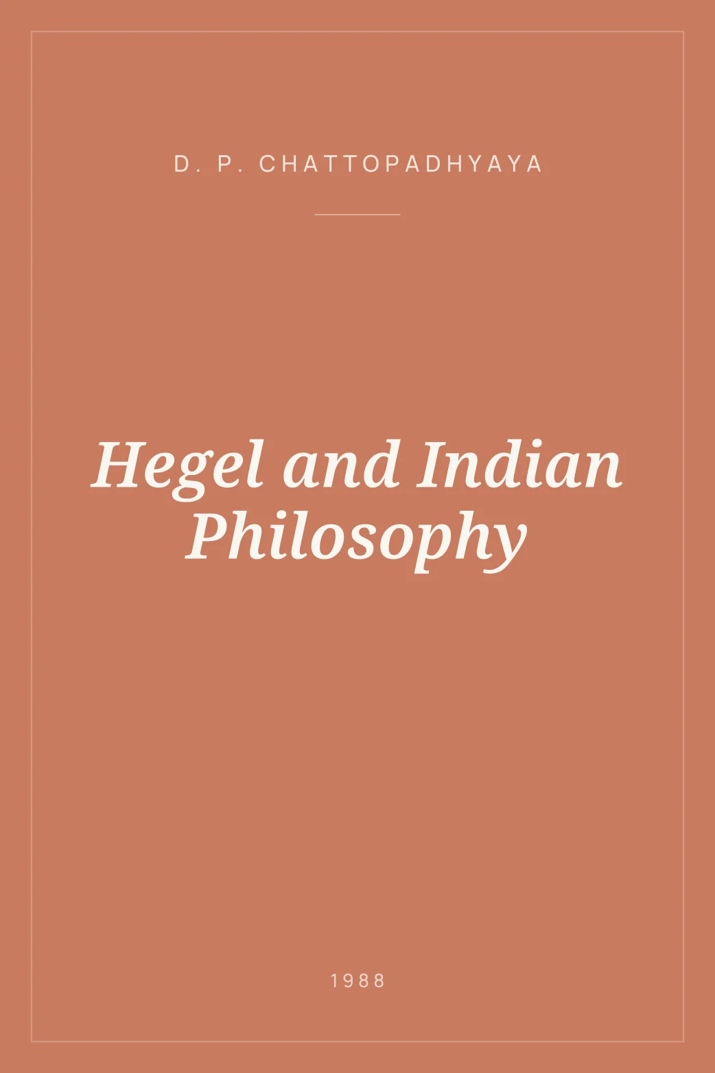 Portada de Hegel and Indian Philosophy