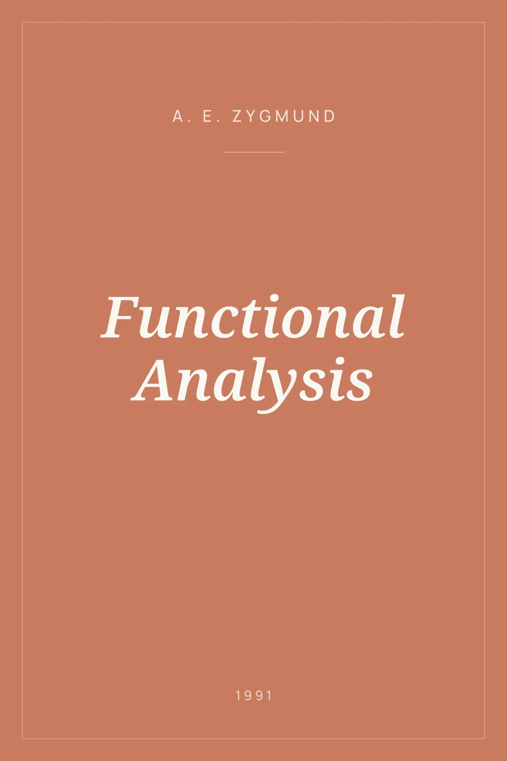 Portada de Functional Analysis