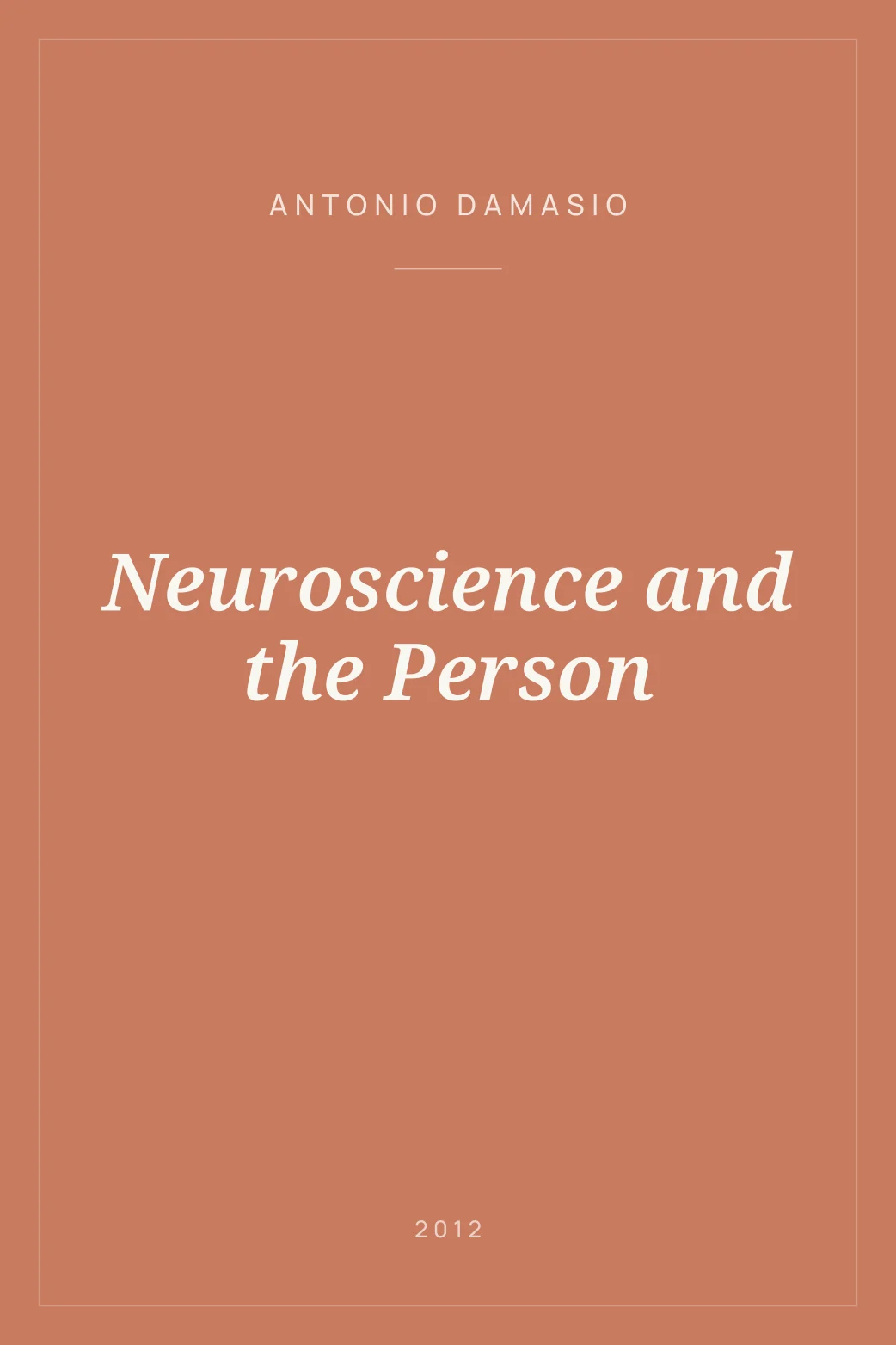 Portada de Neuroscience and the Person