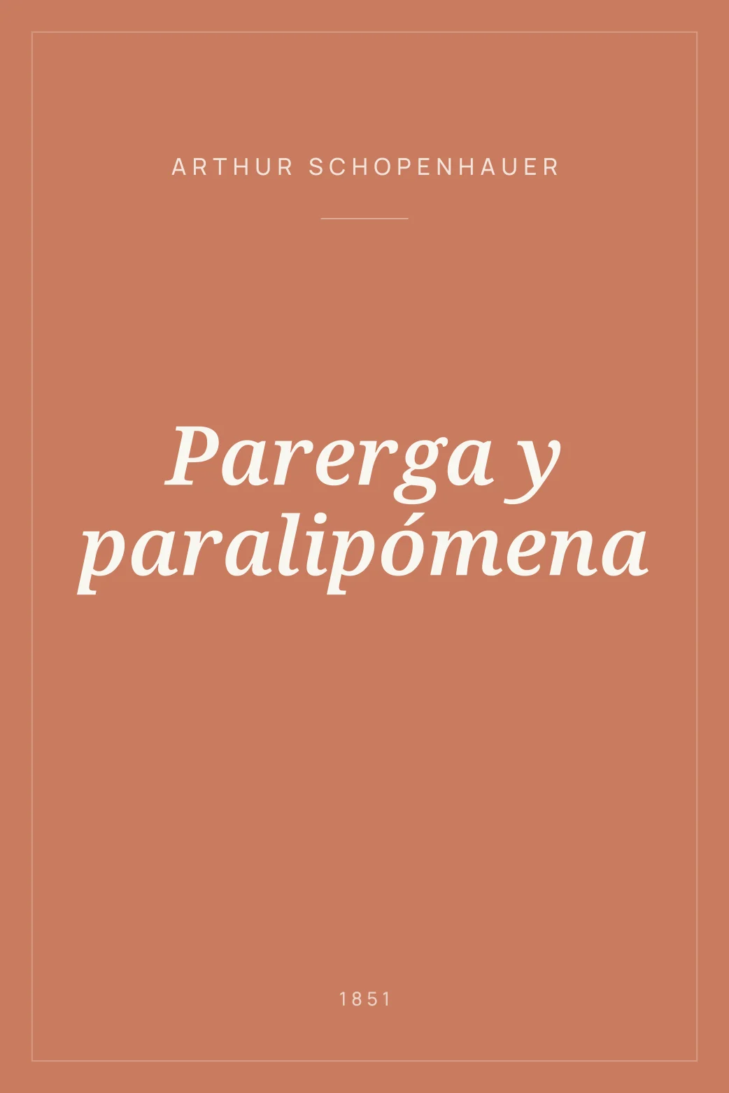 Portada de Parerga y paralipómena