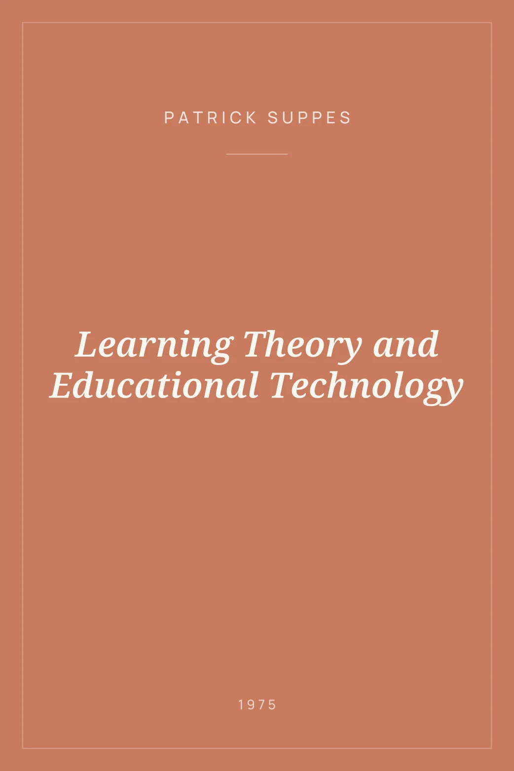 Portada de Learning Theory and Educational Technology
