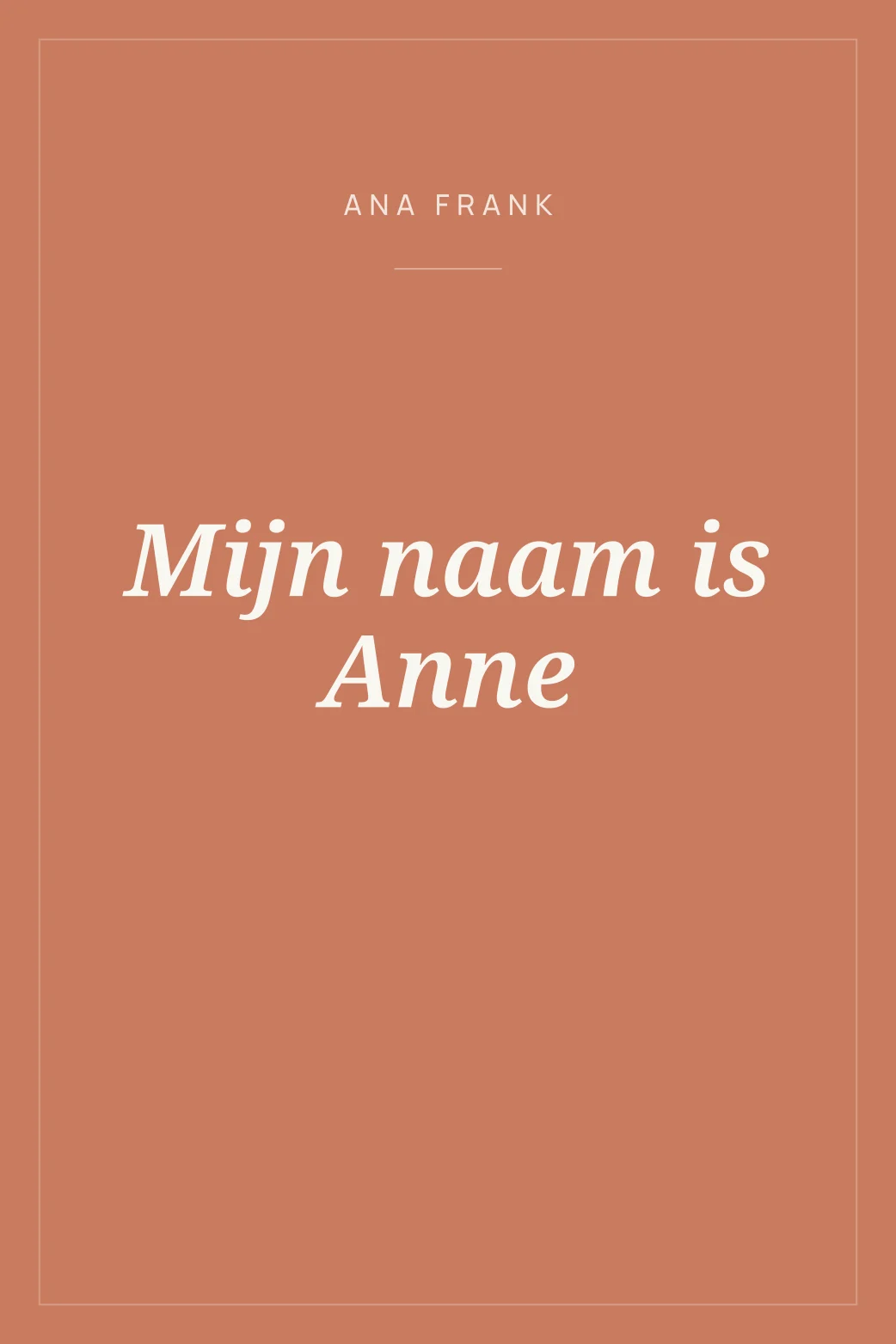 Portada de Mijn naam is Anne