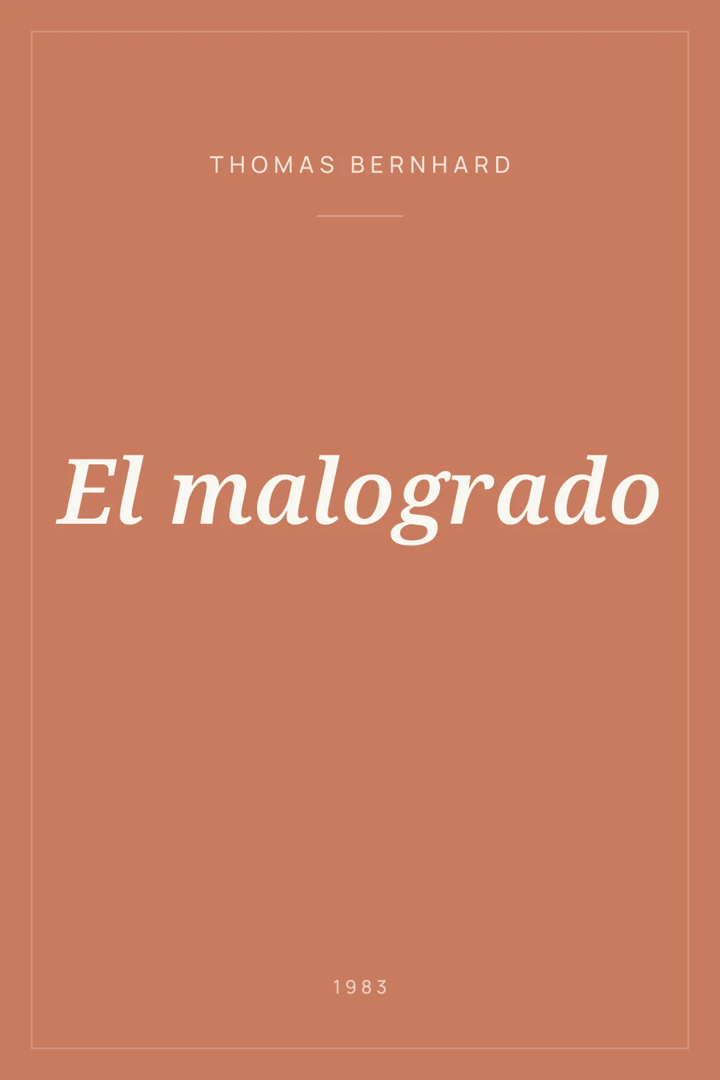 Portada de El malogrado
