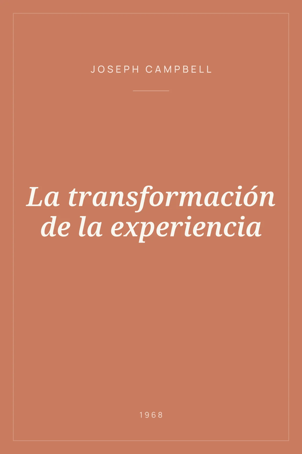 Portada de La transformación de la experiencia