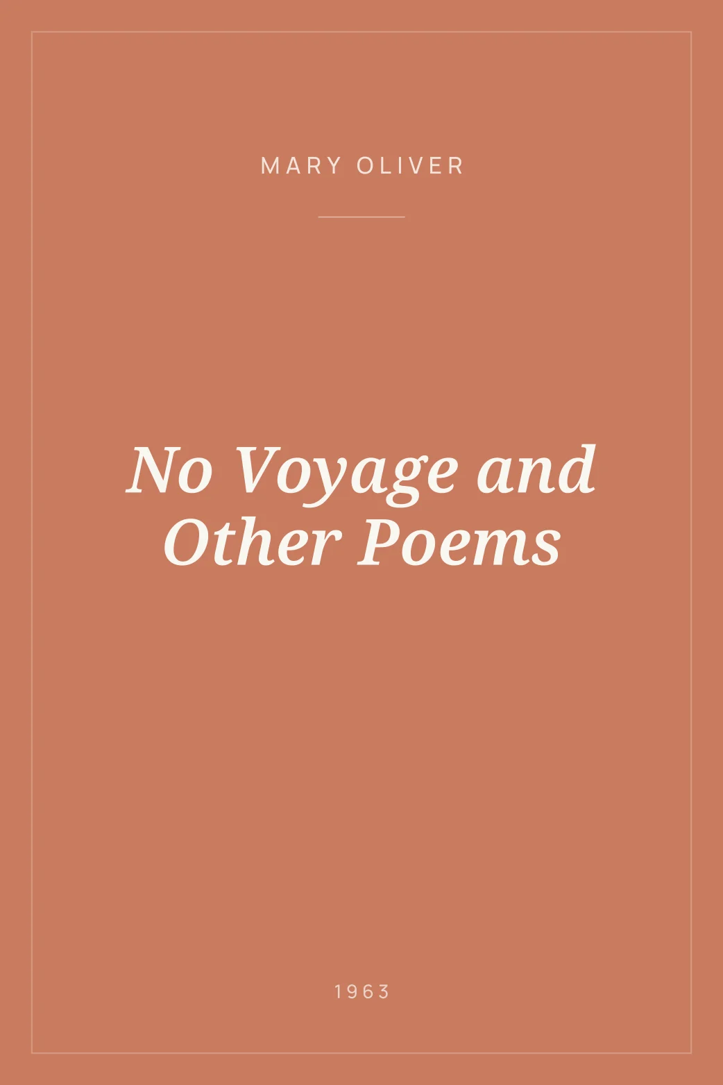 Portada de No Voyage and Other Poems