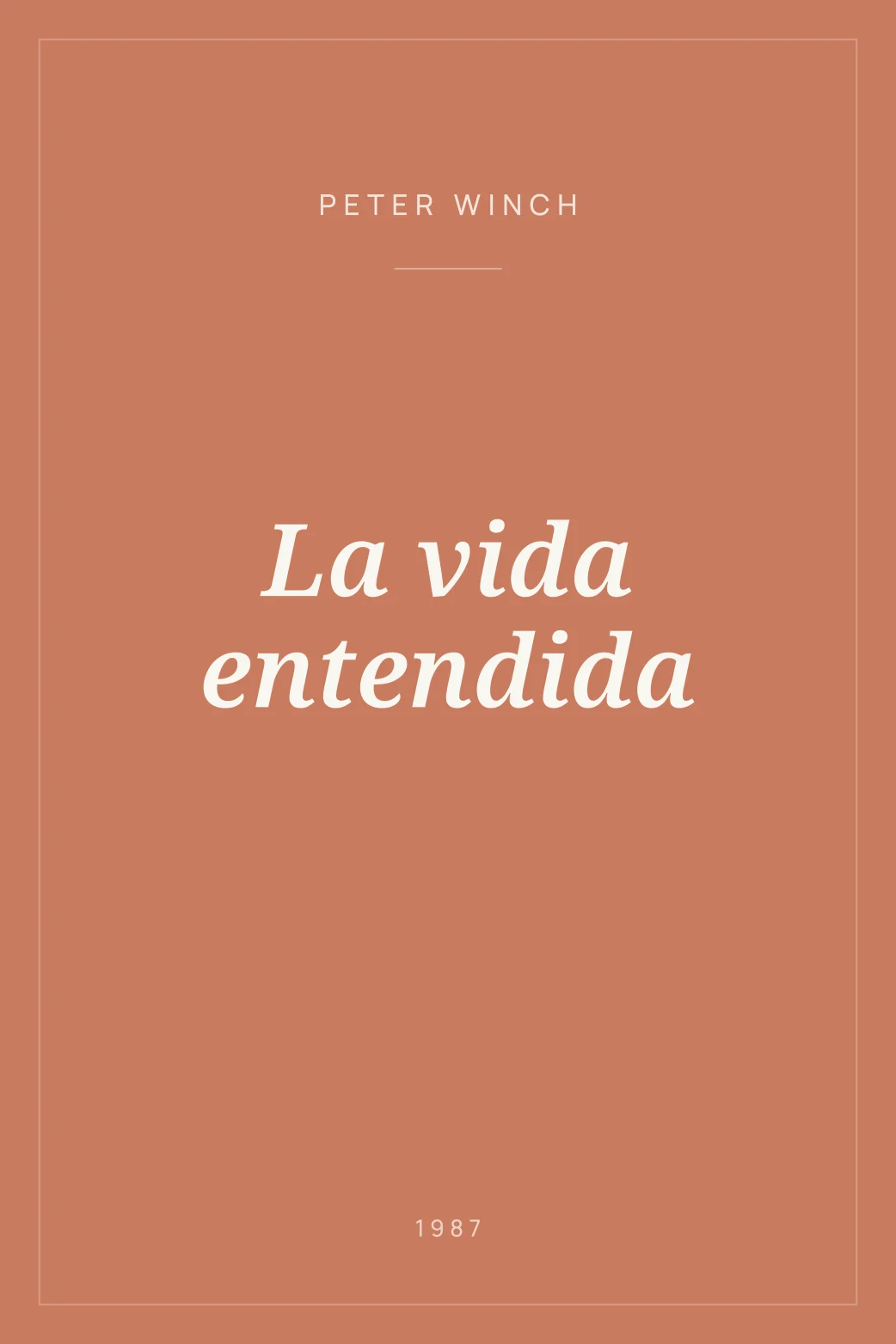 Portada de La vida entendida