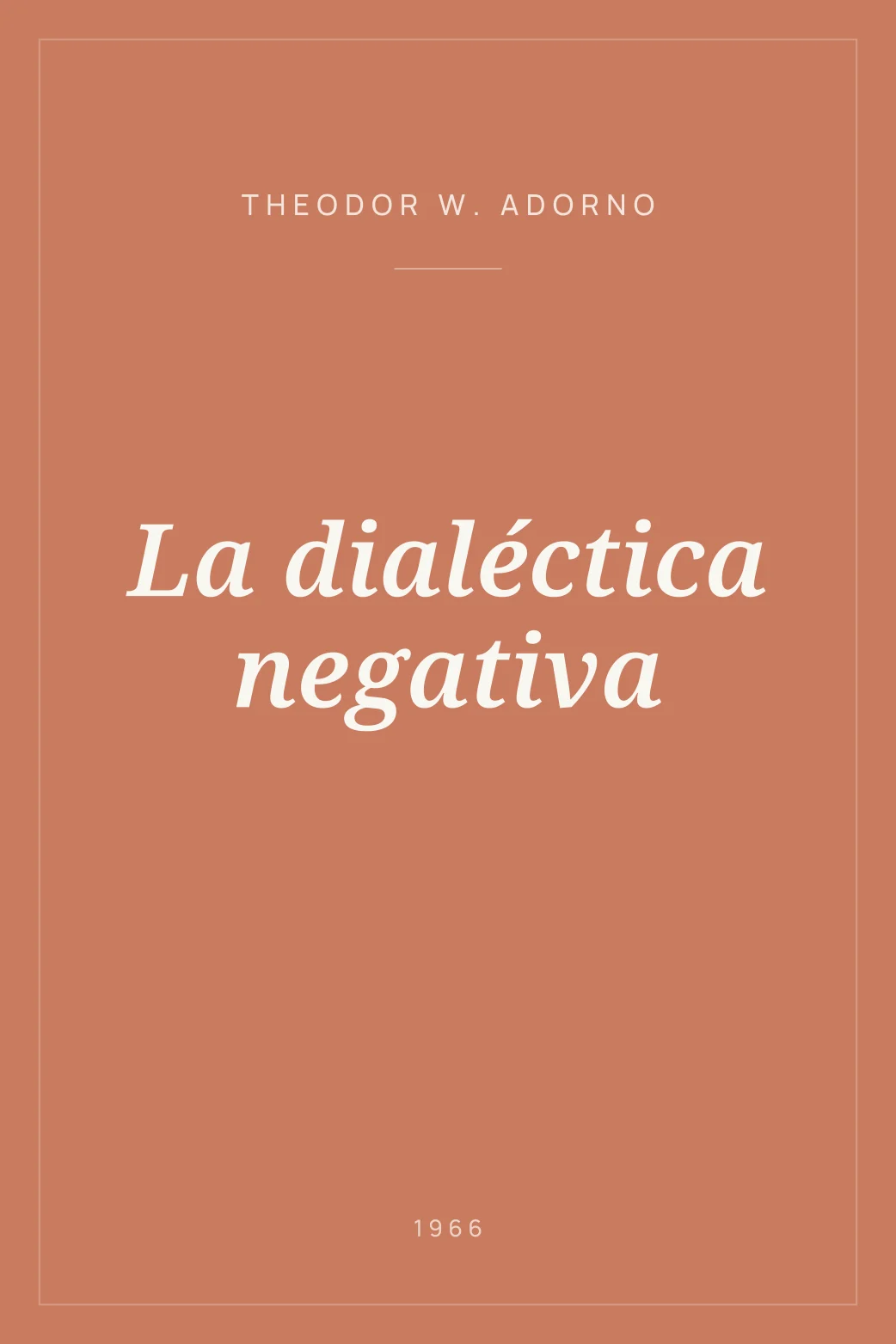 Portada de La dialéctica negativa