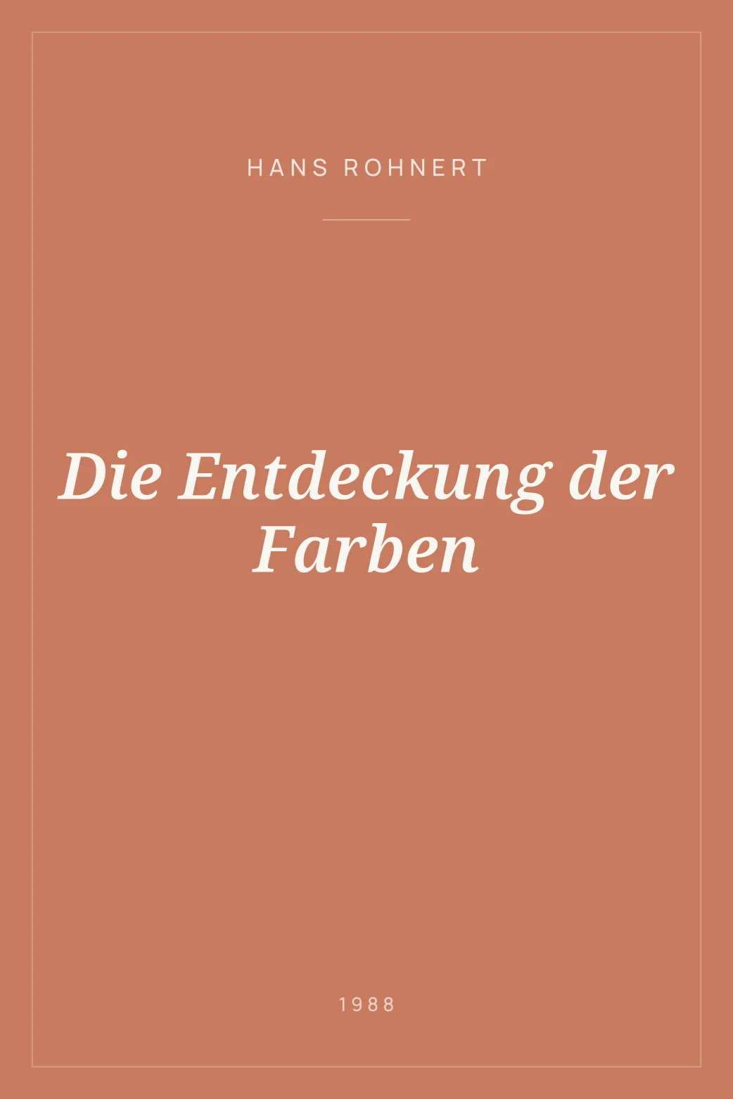 Portada de Die Entdeckung der Farben