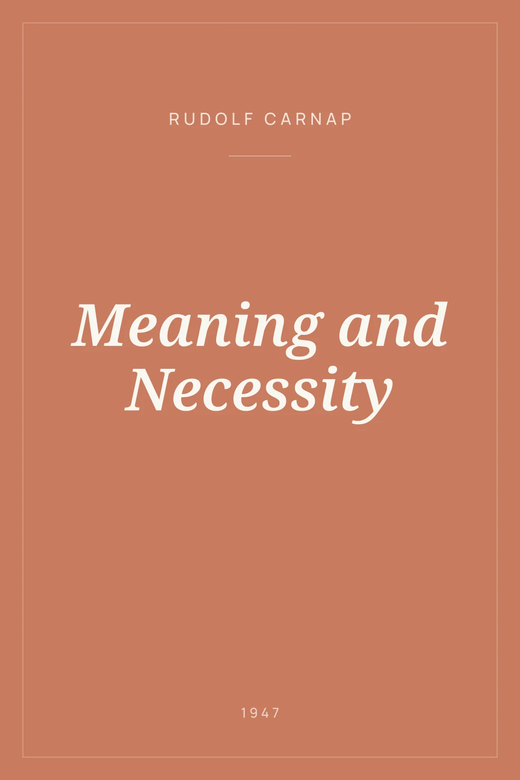 Portada de Meaning and Necessity