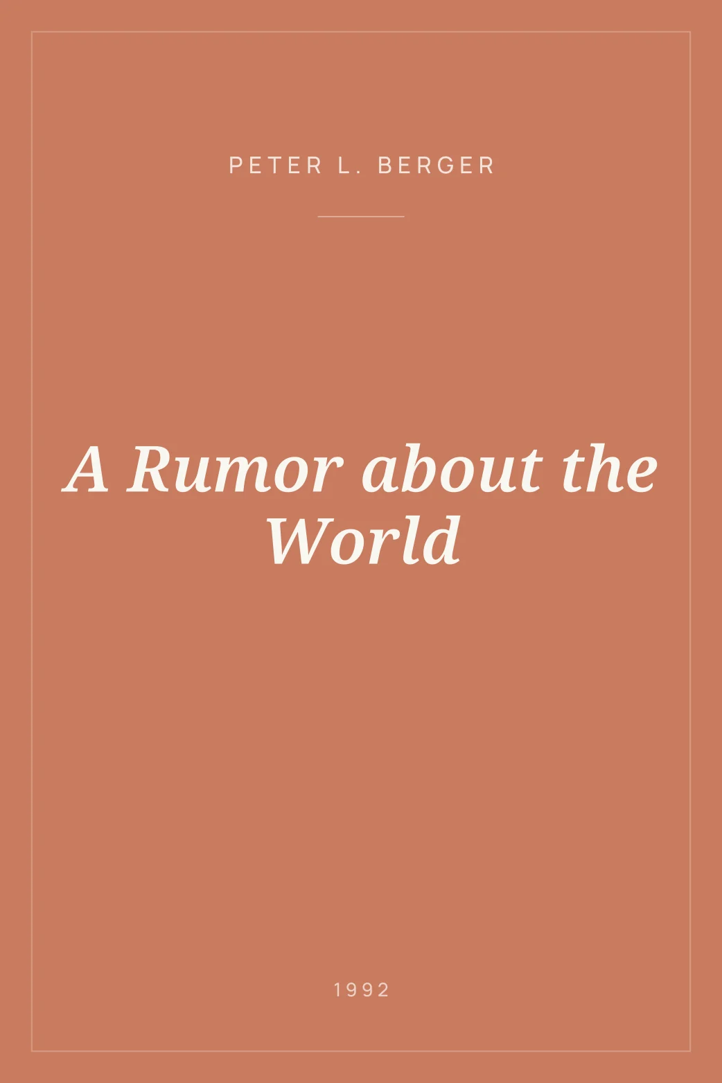 Portada de A Rumor about the World