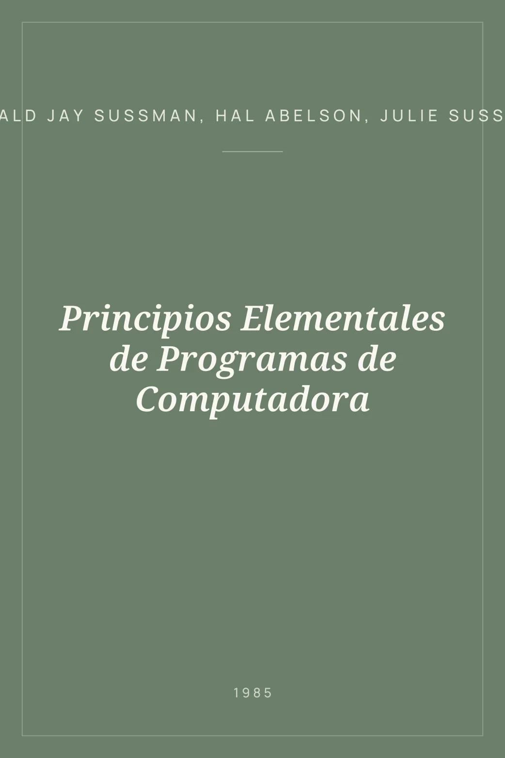 Portada de Principios Elementales de Programas de Computadora