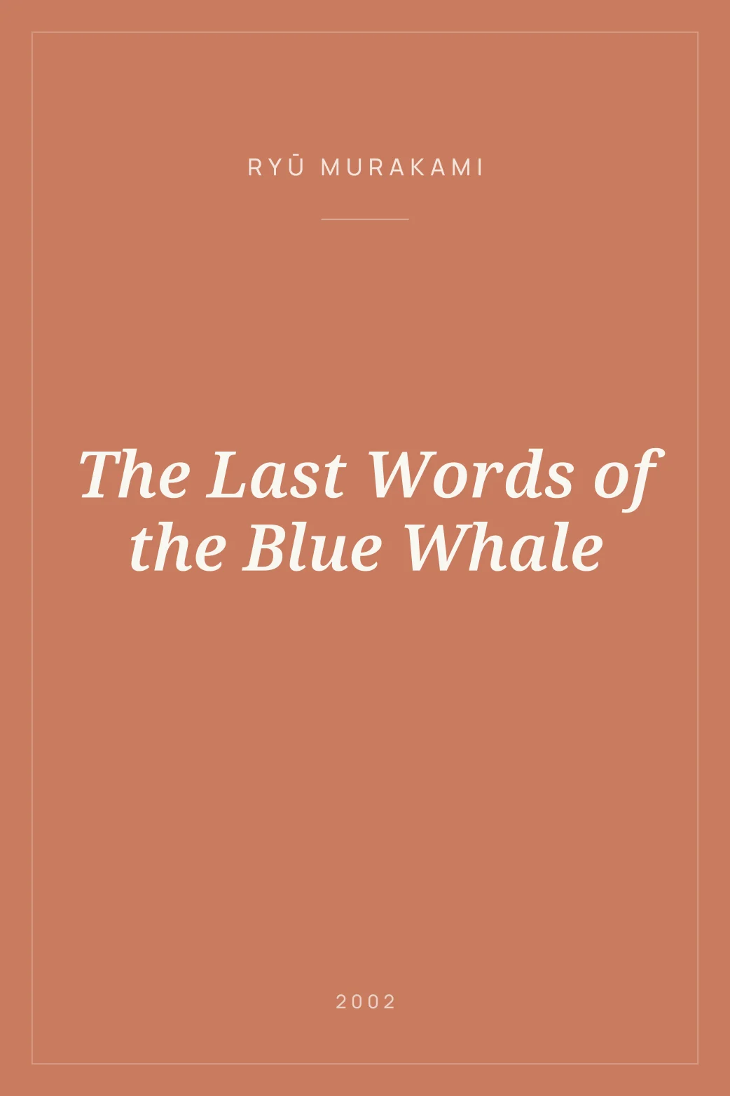 Portada de The Last Words of the Blue Whale